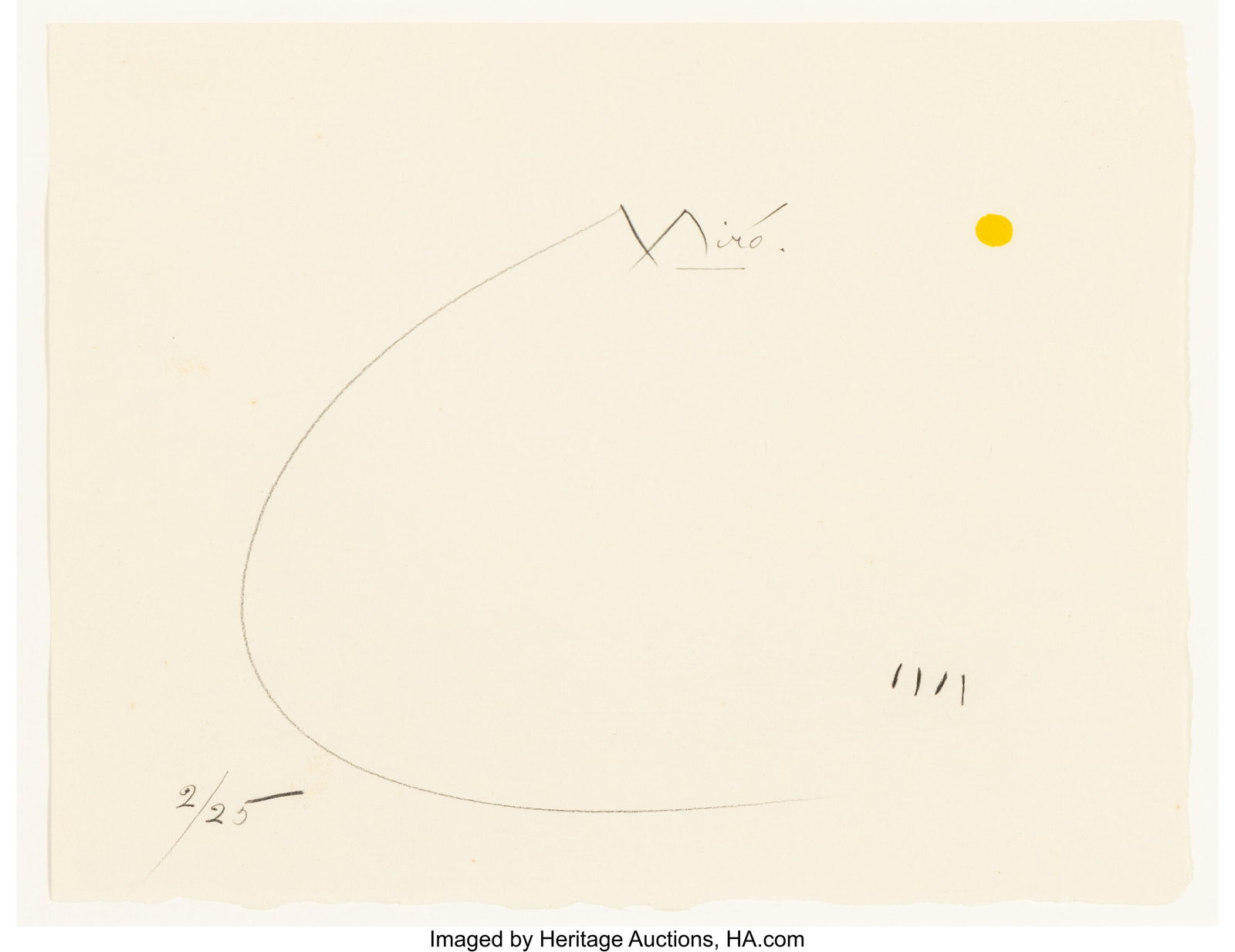 Joan Miró (1893-1983) Composition IIII, from Sa: Joan Miró (1893-1983) Composition IIII, from Sans le Soleil, 1965 Etching and aquatint in colors on wove paper 8-7/8 x 11-1/4 inches (22.5 x 28.