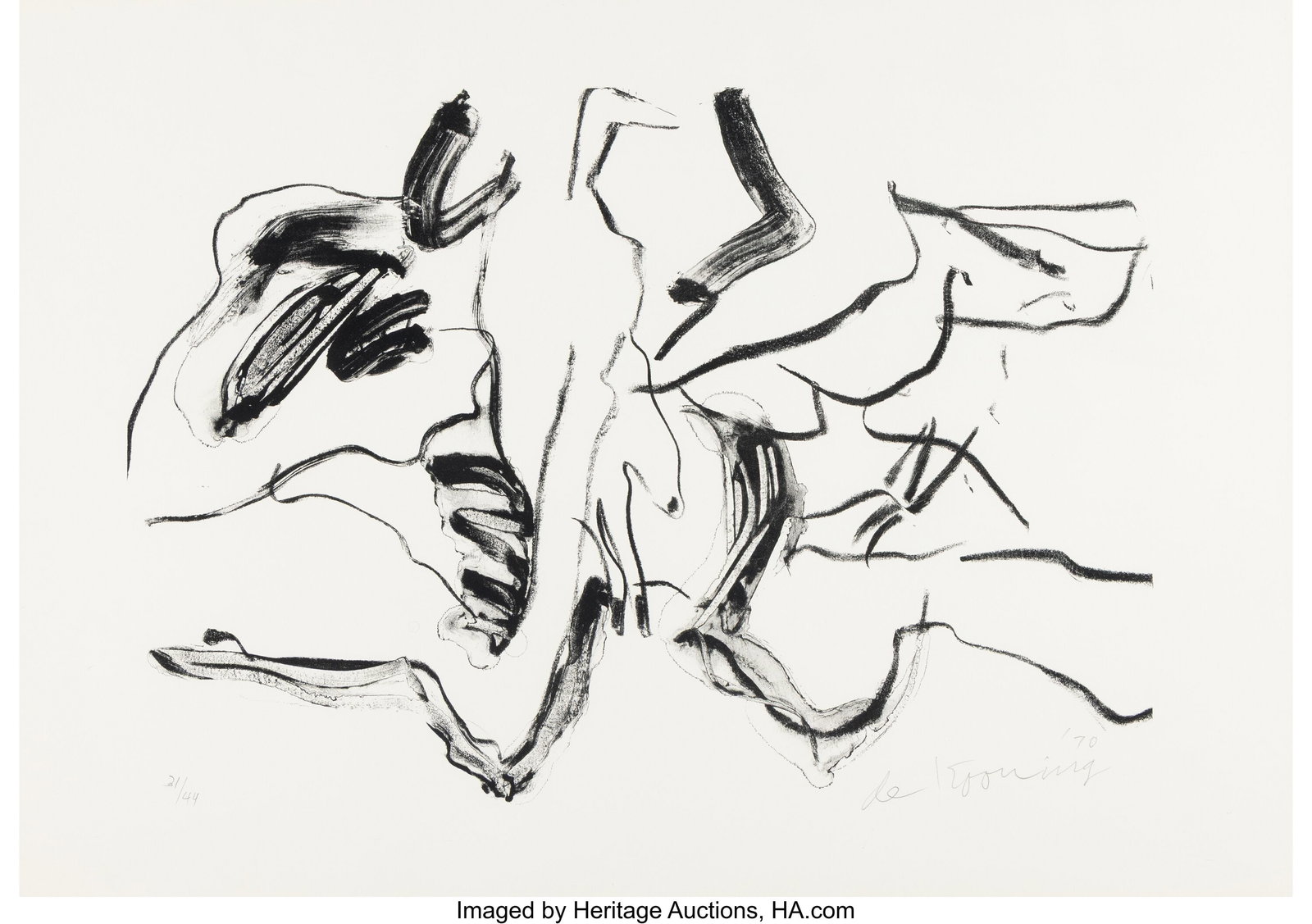 Willem de Kooning (1904-1997) Mother and Child, : Willem de Kooning (1904-1997) Mother and Child, 1971 Lithograph on Italia paper 28 x 39-3/4 inches (71.1 x 101.0 cm) (sheet) Ed. 31/44 