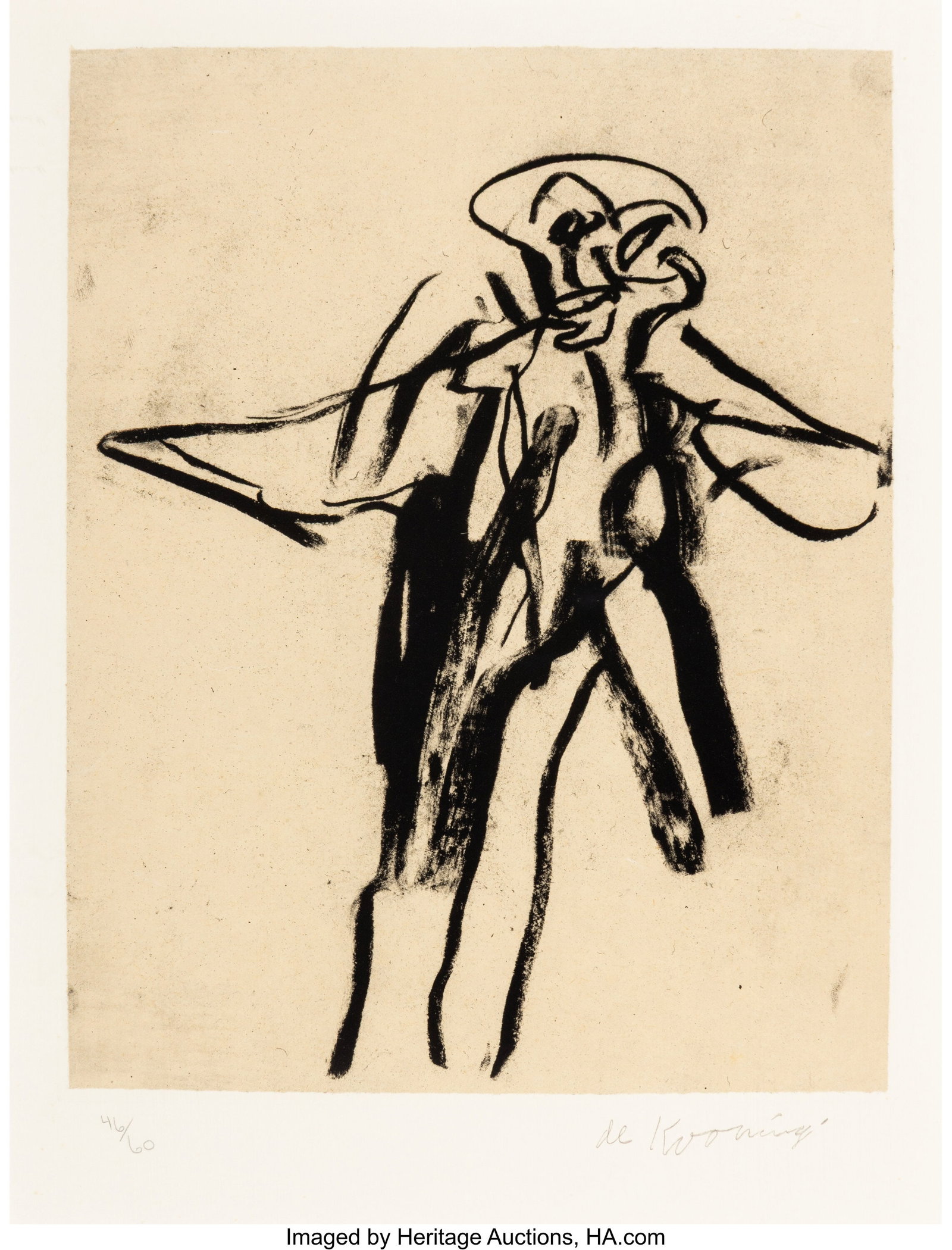 Willem de Kooning (1904-1997) Untitled, from Sev: Willem de Kooning (1904-1997) Untitled, from Seventeen Lithographs for Frank O'Hara, 1967 Lithograph on handmade Japanese Yame paper chine collé on Twinrocker paper 27-3&s