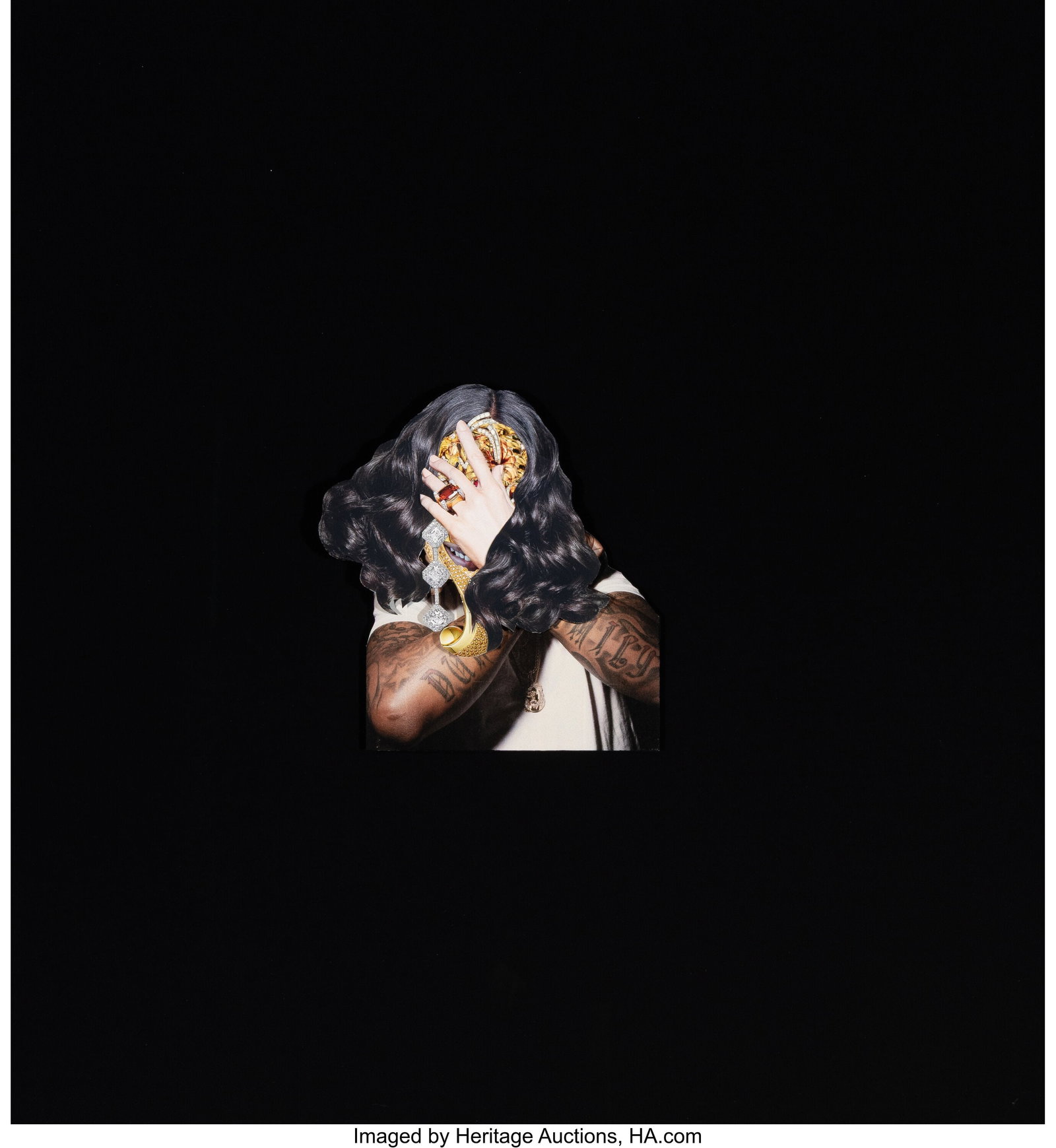 Rashaad Newsome (b. 1979) Albatross, 2016 Collag: Rashaad Newsome (b. 1979) Albatross, 2016 Collage on paper 28-3/4 x 26-3/4 inches (73.0 x 67.9 cm) (sheet) Artist's wax seal to the rev