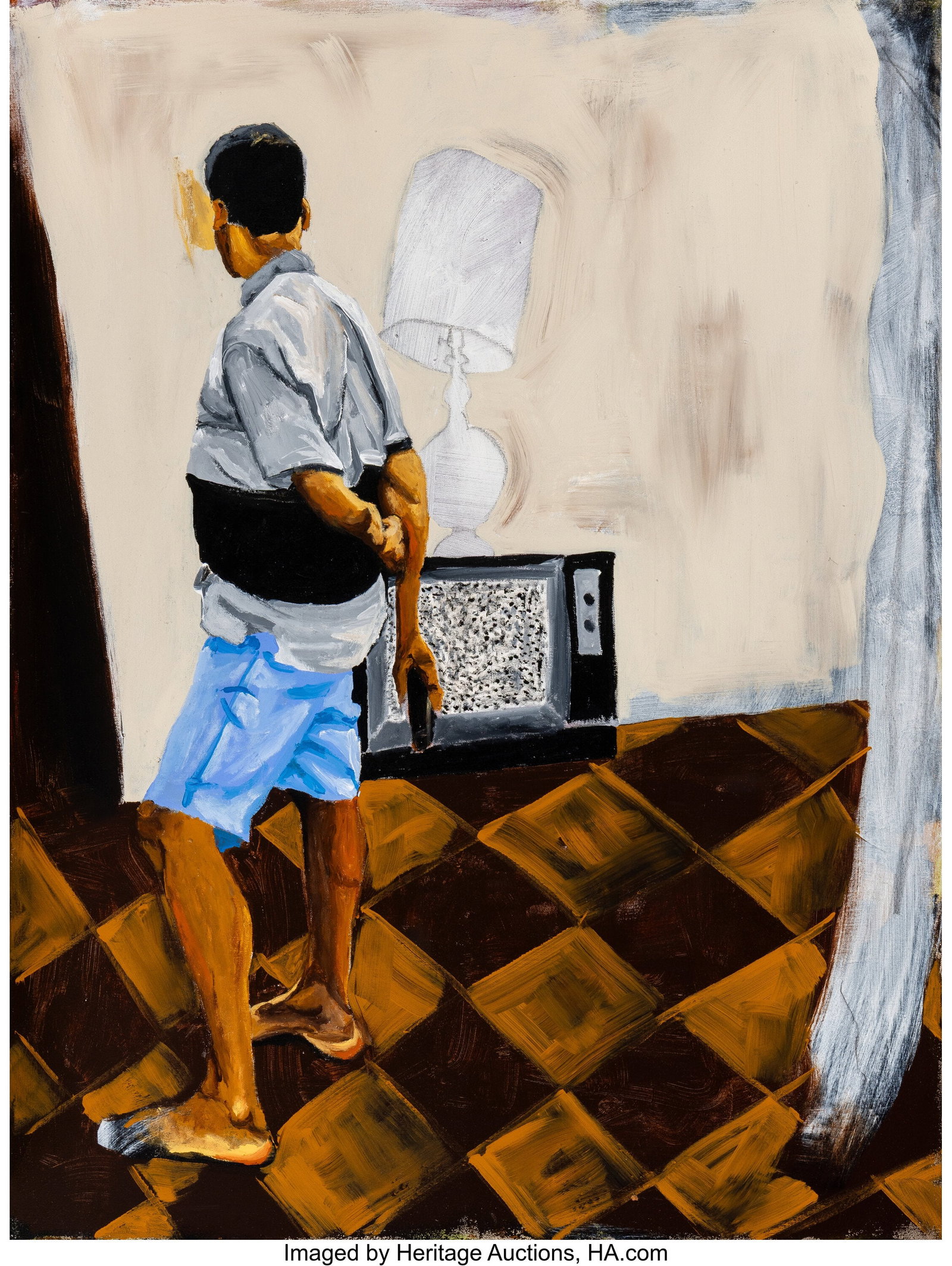 Jerrell Gibbs (b. 1988) Trinidad and Tobago, 202: Jerrell Gibbs (b. 1988) Trinidad and Tobago, 2020 Acrylic on canvas 48 x 36 inches (121.9 x 91.4 cm) Signed, titled, dated, and inscrib