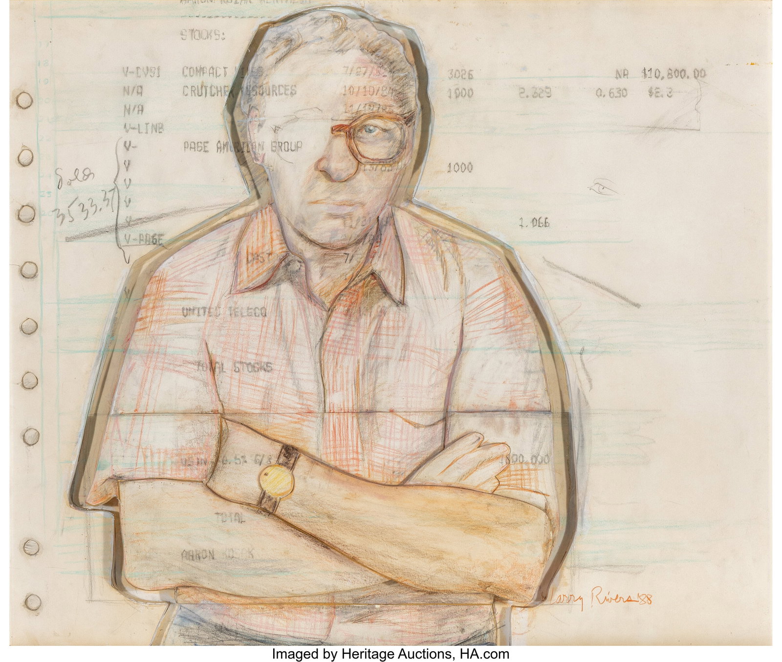 Larry Rivers (1923-2002) Aaron Kozak, 1988 Mixed (1 of 3)