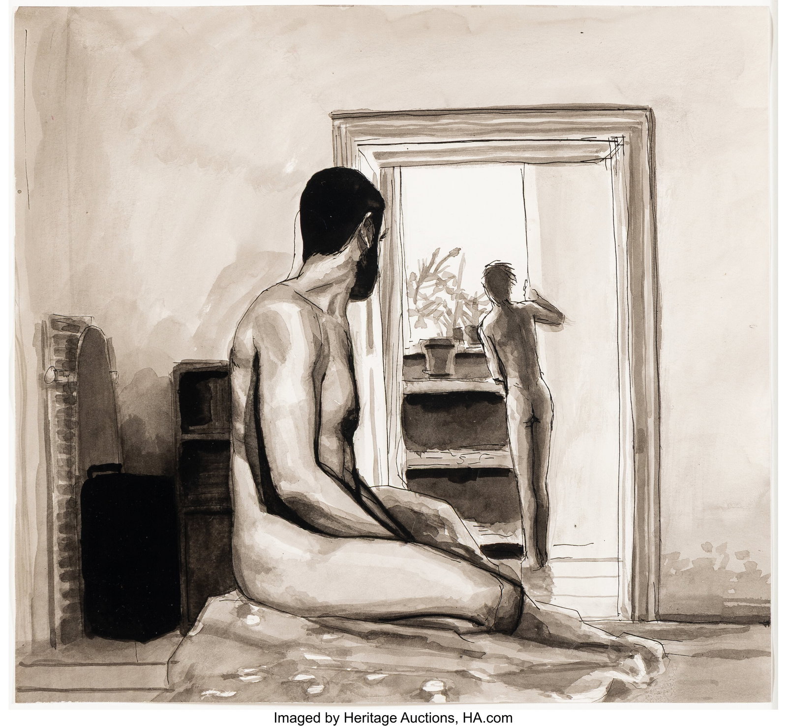 Sholem Krishtalka (20th Century) Bed I, 2019 Ink: Sholem Krishtalka (20th Century) Bed I, 2019 Ink and wash on paper 10-5/8 x 11-1/4 inches (27.0 x 28.6 cm) (sheet) PROVENANCE: Perrotin 