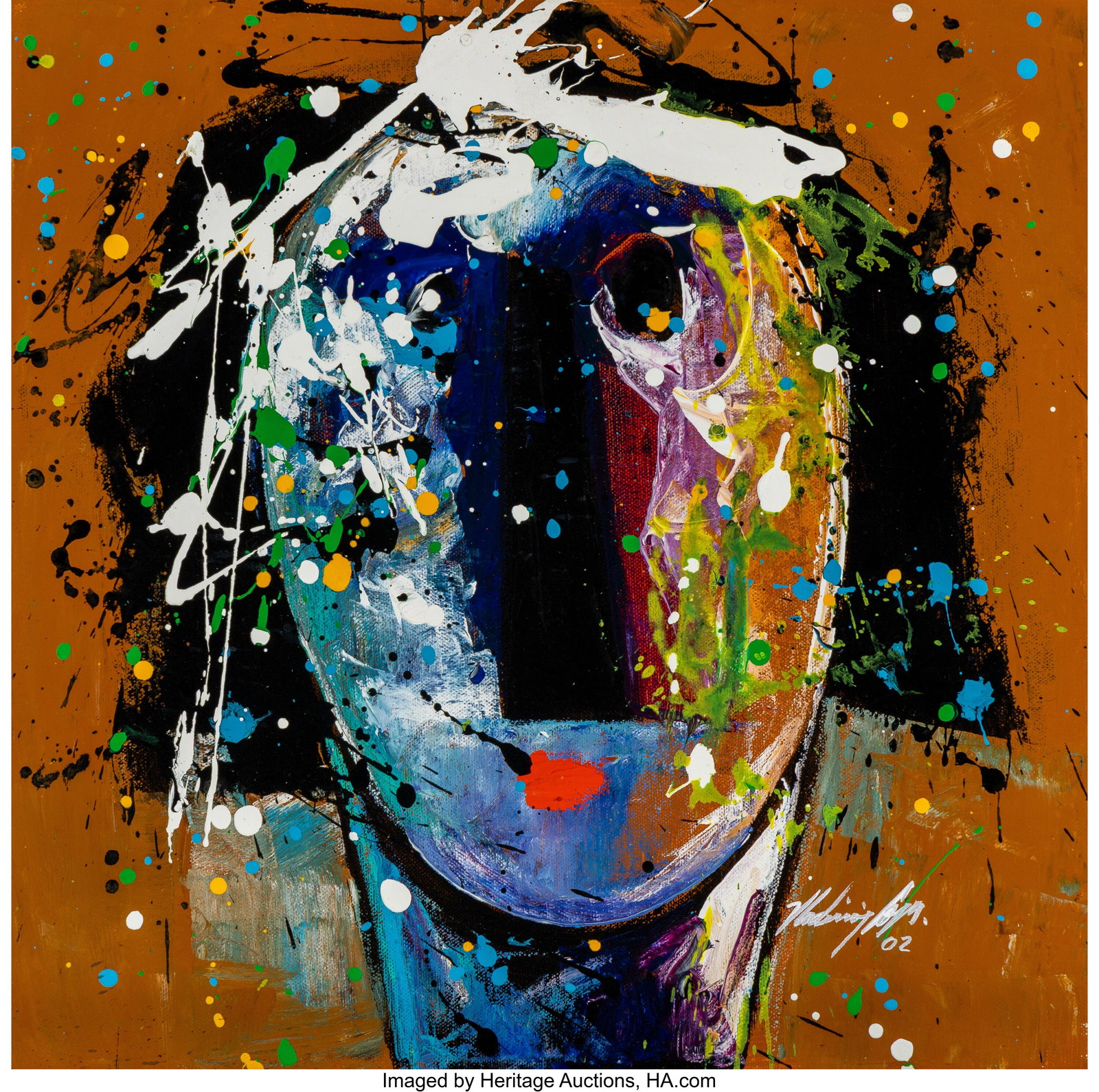 Vladimir Cora (b. 1951) Cabeza 135, 2000-02 Acry (1 of 3)