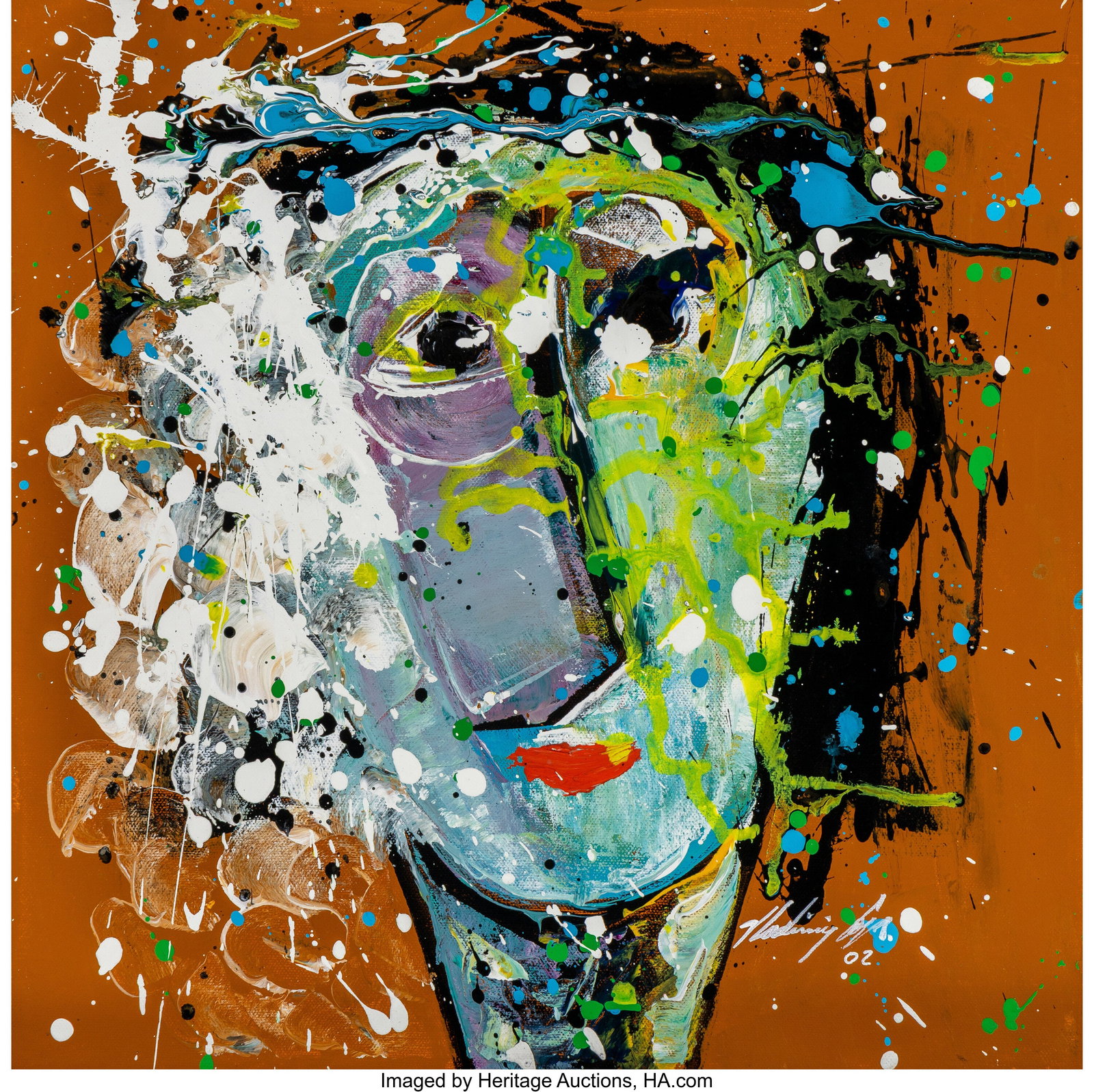 Vladimir Cora (b. 1951) Cabeza 138, 2000-02 Acry (1 of 3)