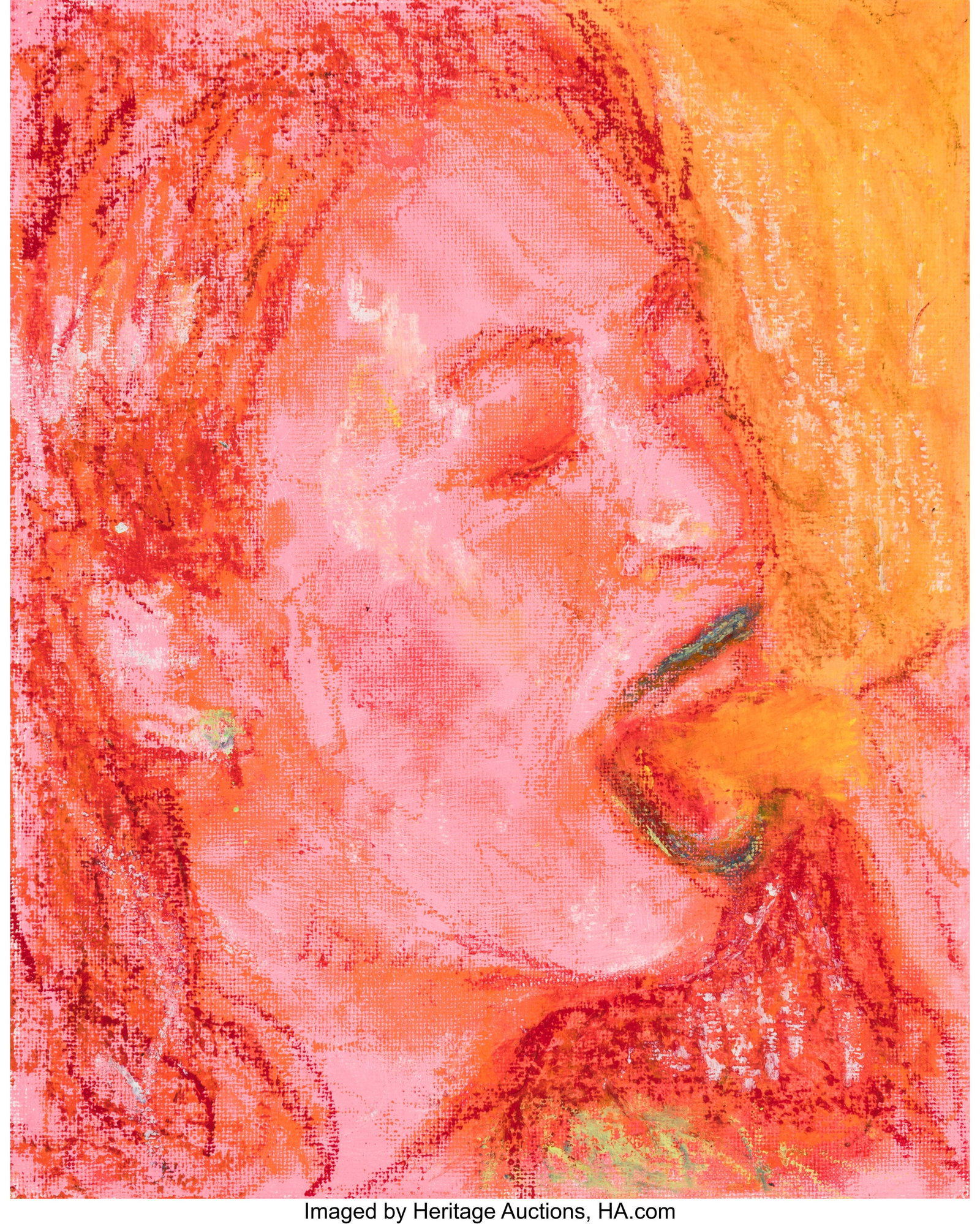 Caroline Wong (b. 1986) Hungry Woman 91/120, 202: Caroline Wong (b. 1986) Hungry Woman 91/120, 2023 Acrylic and oil pastel on panel 10 x 8 inches (25.4 x 20.3 cm) (panel) PROVENANCE: 