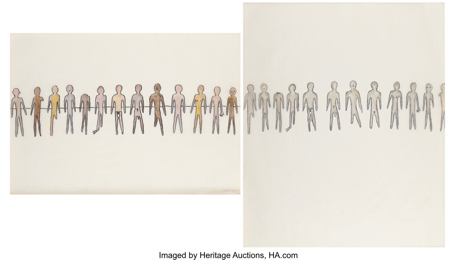 Cathy De Monchaux (b. 1960) Preparatory drawings: Cathy De Monchaux (b. 1960) Preparatory drawings for Strange Animals (two works), 1997 Ink on vellum 29 x 23 inches (73.7 x 58.4 cm) (larg