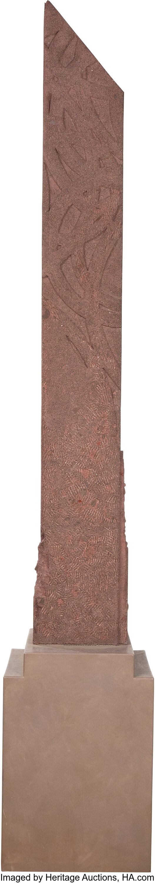 Clyde Lynds (b. 1936) Stele XVIII, 1985 Cast cem: Clyde Lynds (b. 1936) Stele XVIII, 1985 Cast cement and fiber optics 87 x 15 x 14 inches (221.0 x 38.1 x 35.6 cm) (overall) Property fro