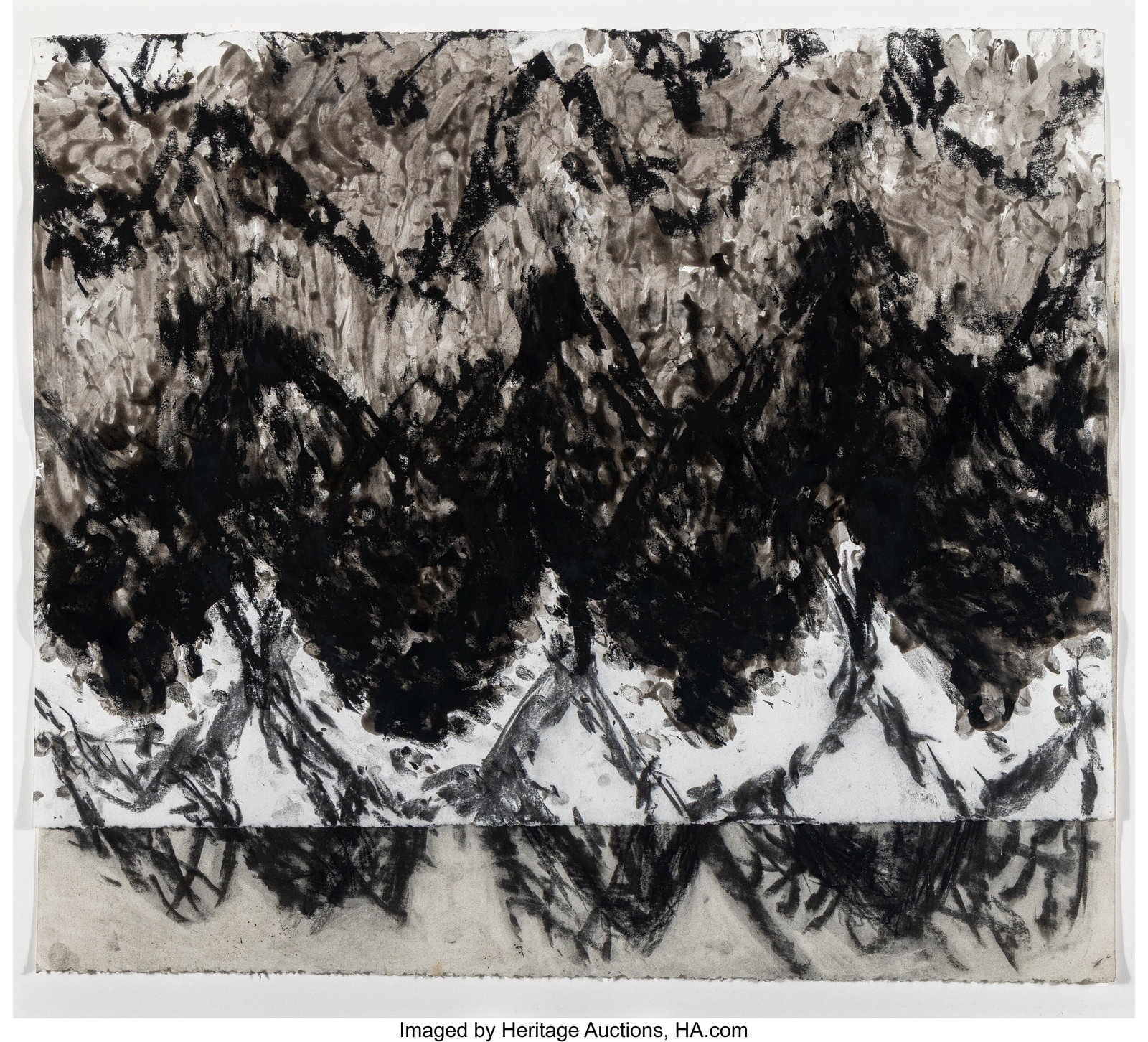 Ursula Von Rydingsvard (b. 1942) Untitled Mixed : Ursula Von Rydingsvard (b. 1942) Untitled Mixed media on paper 25-1/4 x 30-1/4 inches (64.2 x 76.8 cm) (sheets) PROVENANCE: Private col