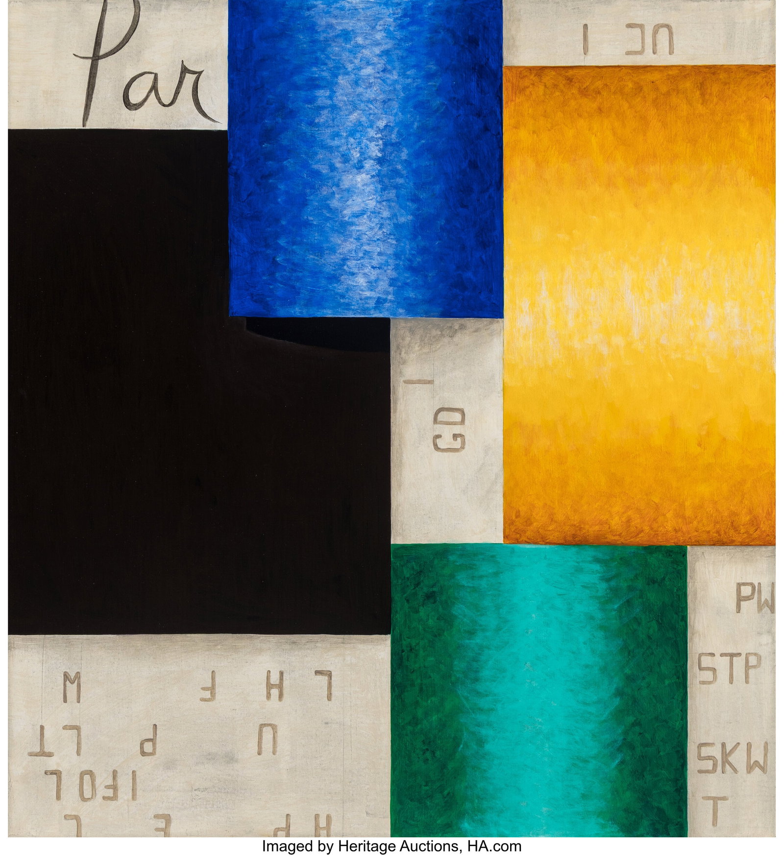 Cecil Touchon (b. 1956) Post Dogmatist Painting : Cecil Touchon (b. 1956) Post Dogmatist Painting #253, 2000 Acrylic on paper laid on canvas 37 x 34 inches (94.0 x 86.4 cm) Initialed, titled&co