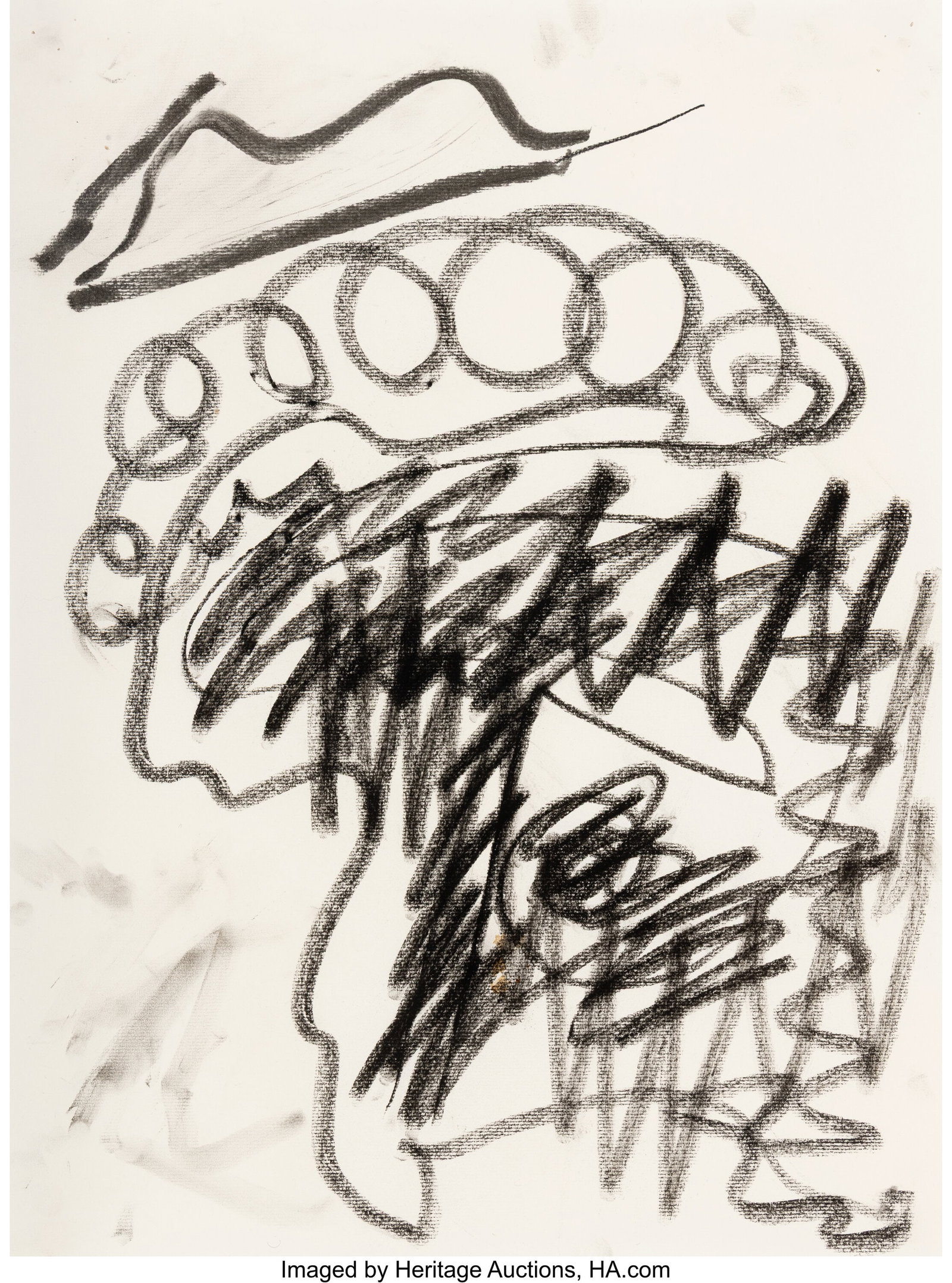 Joe Bradley (b. 1975) Untitled, 2012 Charcoal on: Joe Bradley (b. 1975) Untitled, 2012 Charcoal on paper 24 x 18 inches (61.0 x 45.7 cm) (sheet) Signed and dated on the reverse: Joe Bradl
