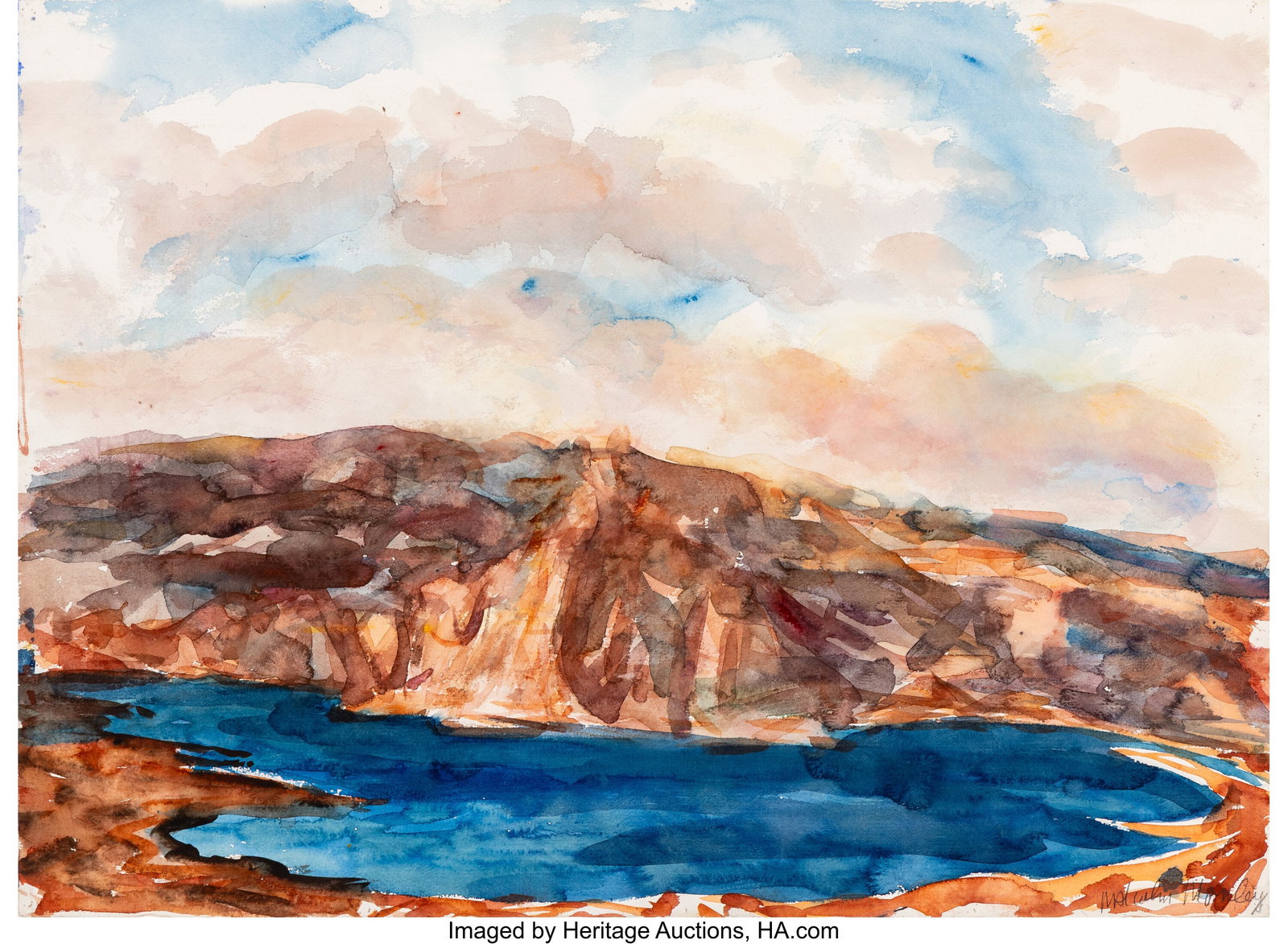 Malcolm Morley (20th Century) Untitled Watercolo (1 of 3)