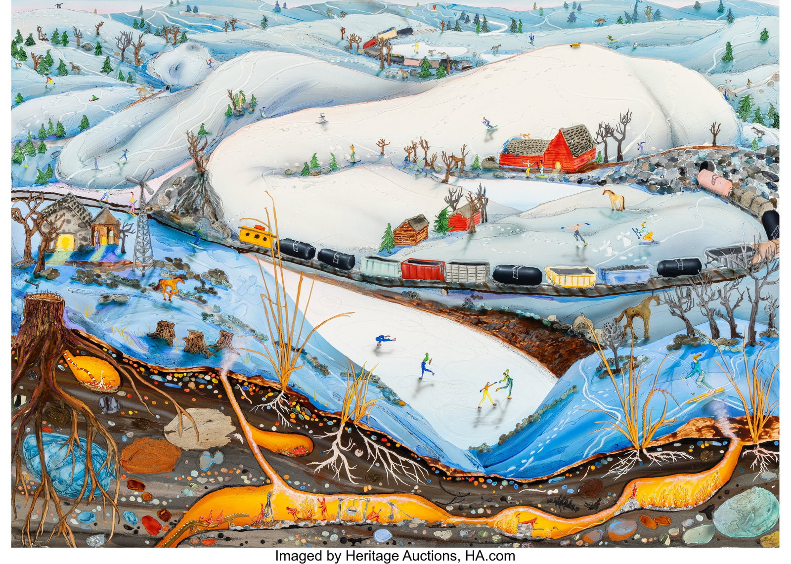 Kate Klingbeil (b. 1990) Pillow Drift, 2020 Mixe: Kate Klingbeil (b. 1990) Pillow Drift, 2020 Mixed media on canvas 50-1/2 x 70-1/2 inches (128.3 x 179.1 cm) Signed and dated on the reverse&colon