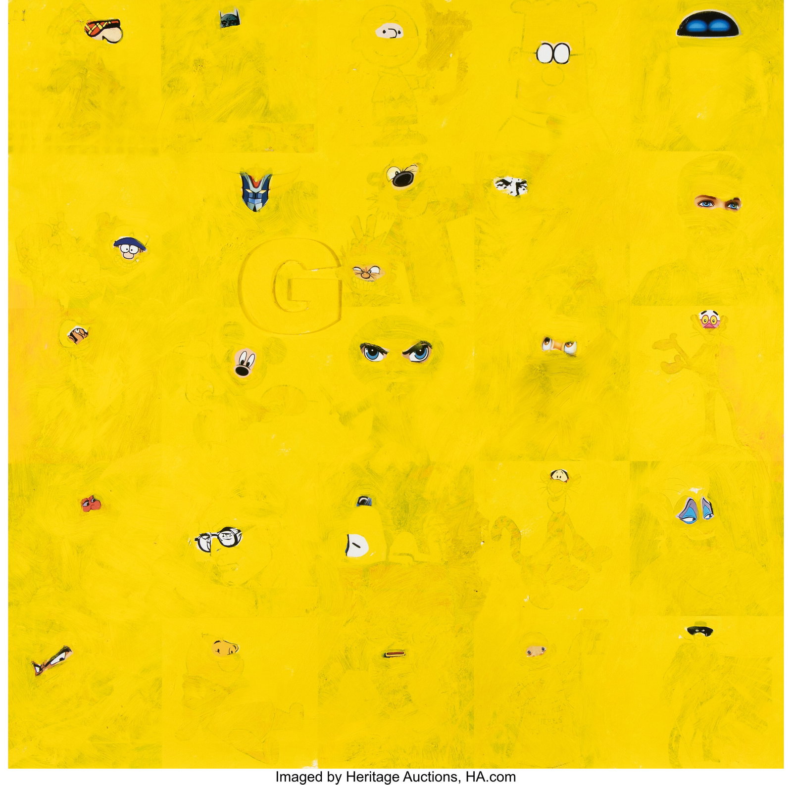 Lorenzo Marini (b. 1956) Cartoontype, 2018 Mixed: Lorenzo Marini (b. 1956) Cartoontype, 2018 Mixed media, collage, and digital pigment print on canvas 39-1/4 x 39-1/4 inches (99.7 x 99.7 c
