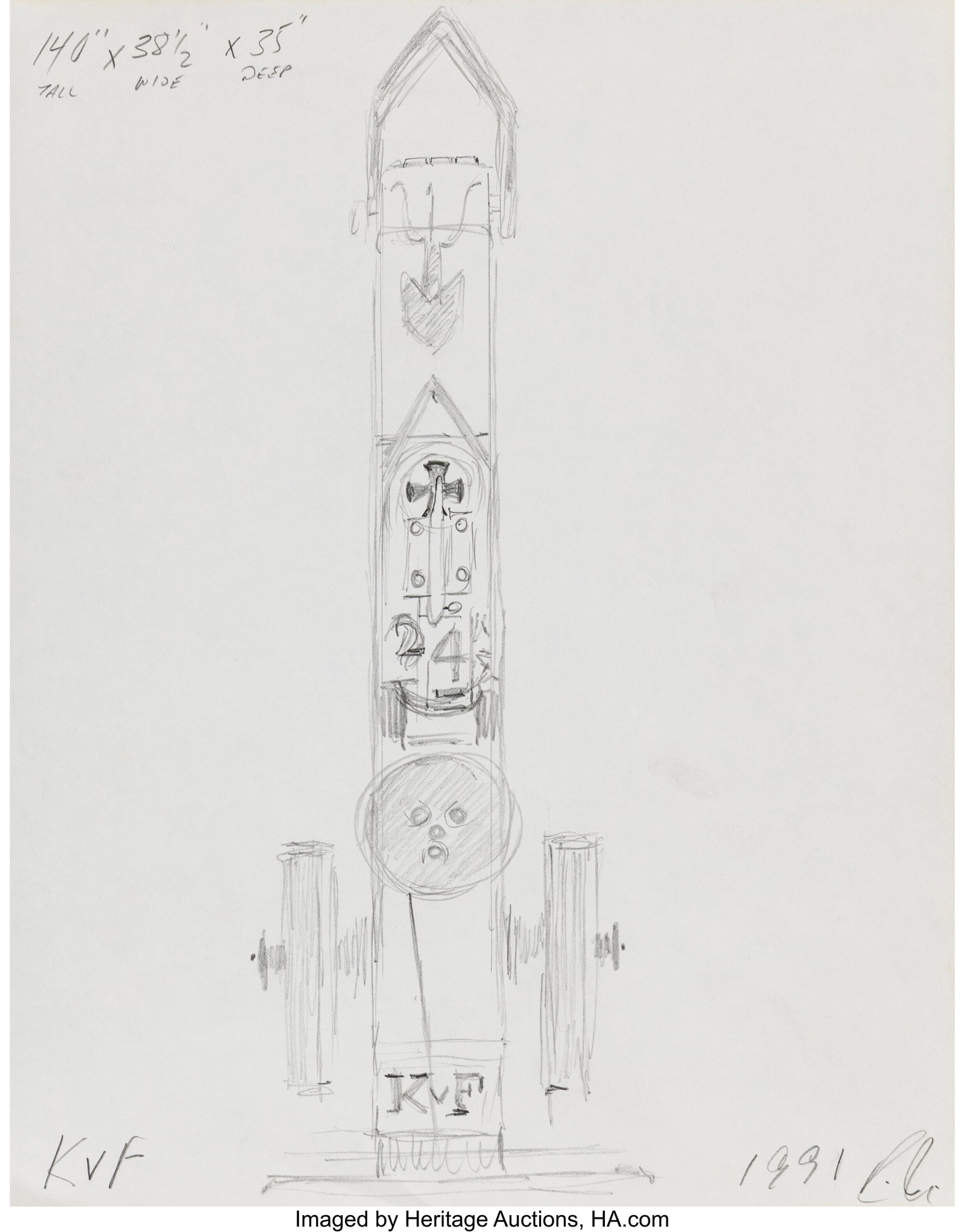 Robert Indiana (1928-2018) KvF study, 1991 Penci (1 of 2)