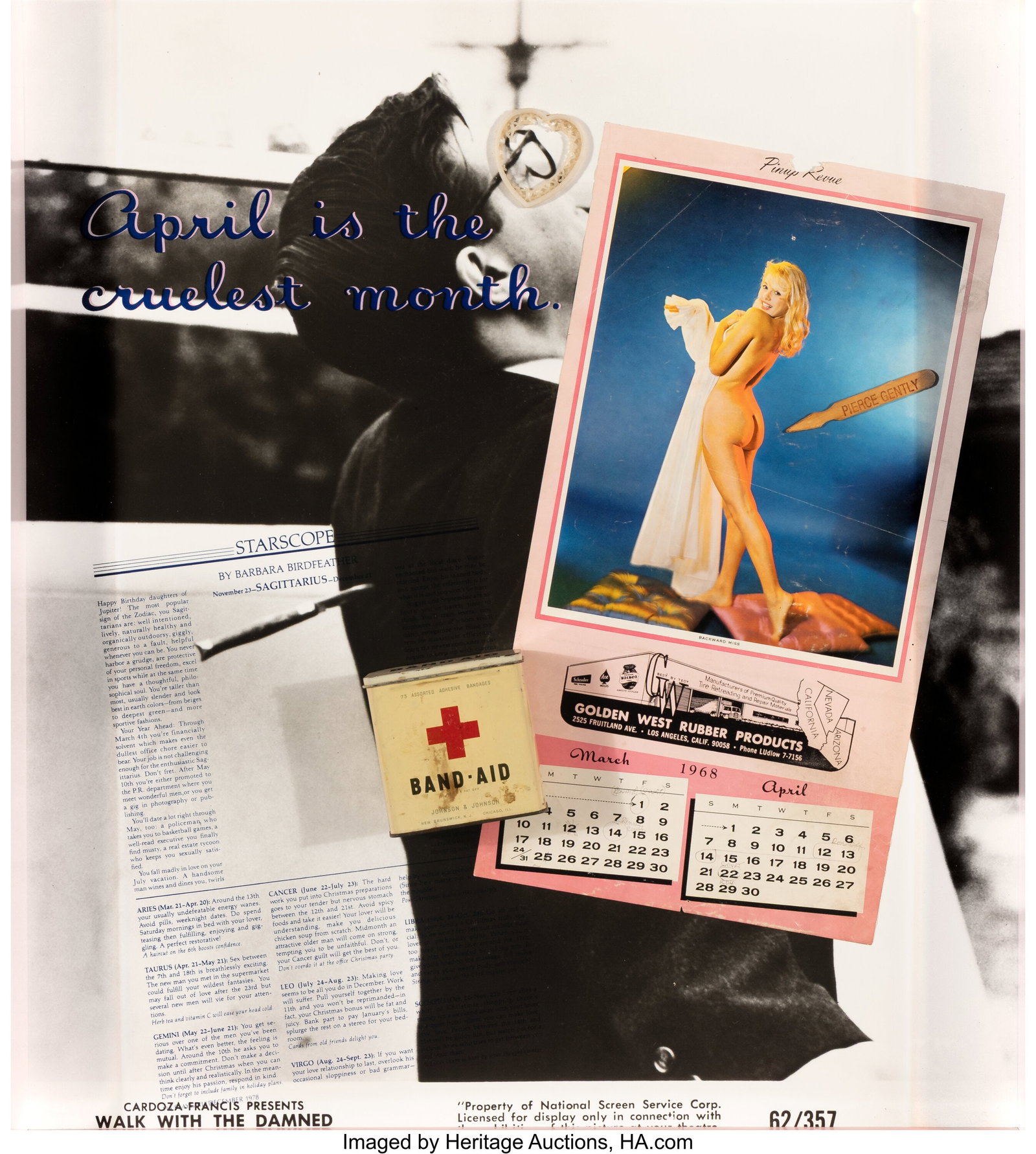 Alexis Smith (1949-2024) Miss April, 1992 Mixed : Alexis Smith (1949-2024) Miss April, 1992 Mixed media collage 26-5/8 x 23-5/8 inches (67.6 x 60.0 cm) (overall) Property from a Southern Calif