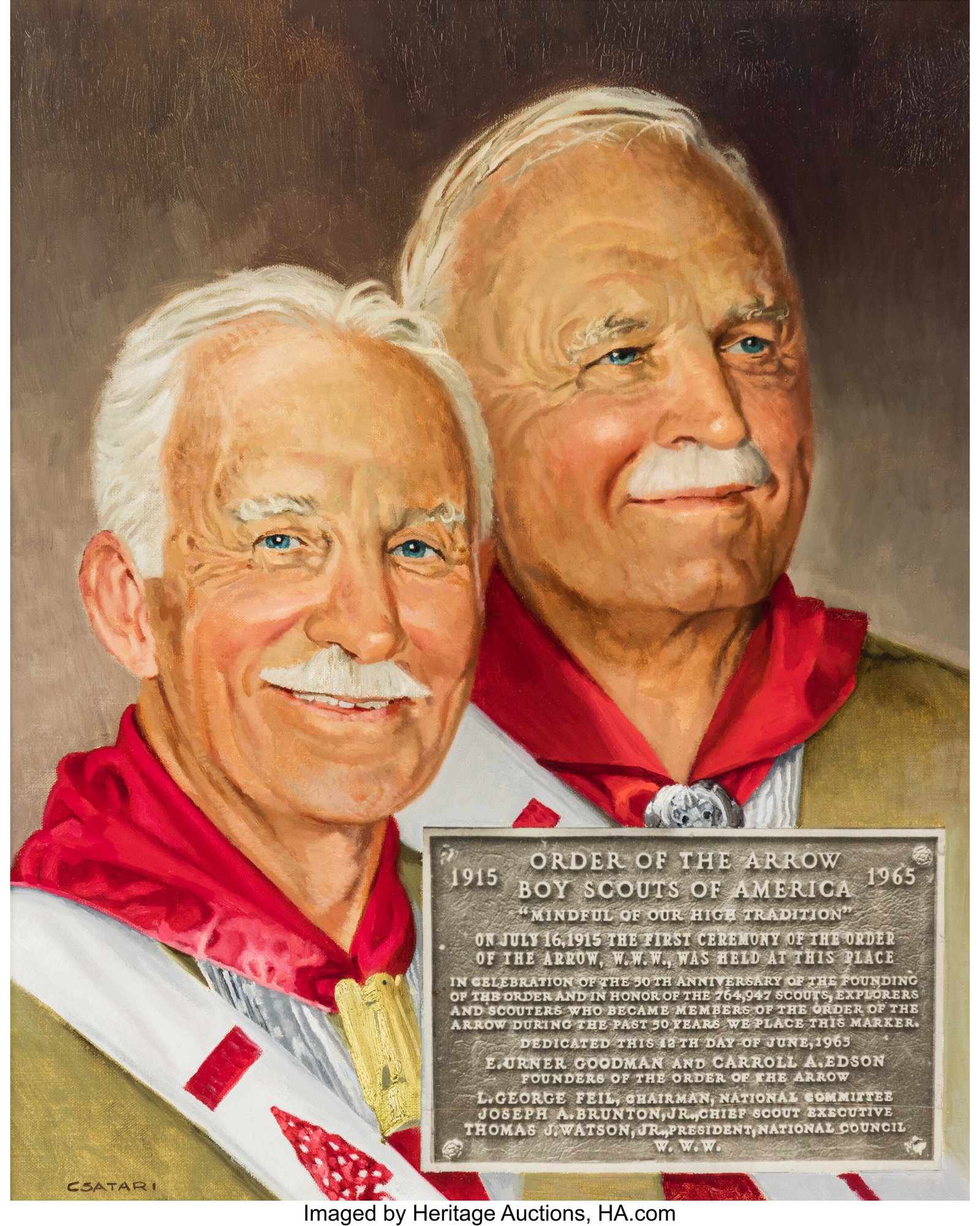 Joseph Csatari (American, 1929-2025) Gift of a L: Joseph Csatari (American, 1929-2025) Gift of a Lifetime, 1968 Oil and photograph on canvas 20-1/4 x 16-1/8 inches (51.4 x 41.0 cm) Signed lower le