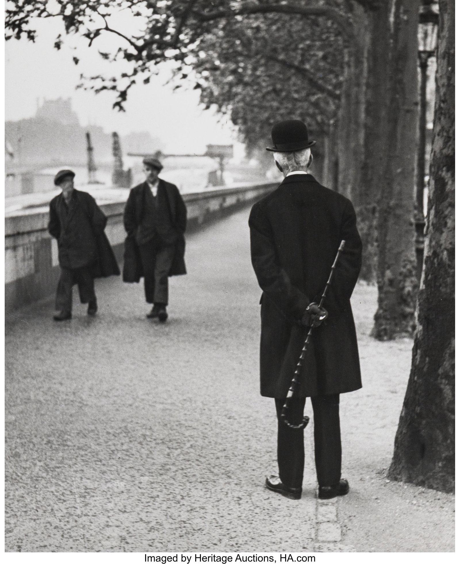 André Kertész (American/Hungarian, 1894-1985) : André Kertész (American/Hungarian, 1894-1985) Gentleman, quai d'Orsay, 1926 Gelatin silver print, printed later 9-3/8 x 7-5/8 inches (2