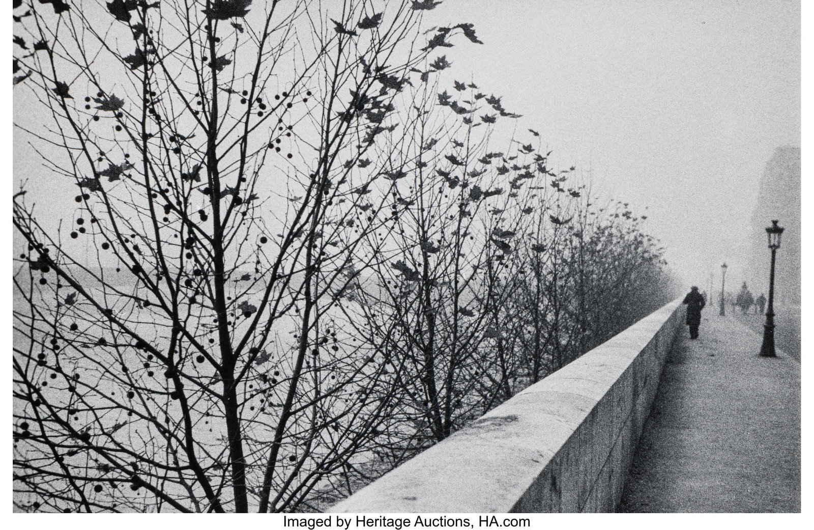 André Kertész (American/Hungarian, 1894-1985) : André Kertész (American/Hungarian, 1894-1985) Quai, Early Morning, Paris, 1929 Gelatin silver print, printed later 6-1/4 x 9-3/8 inche