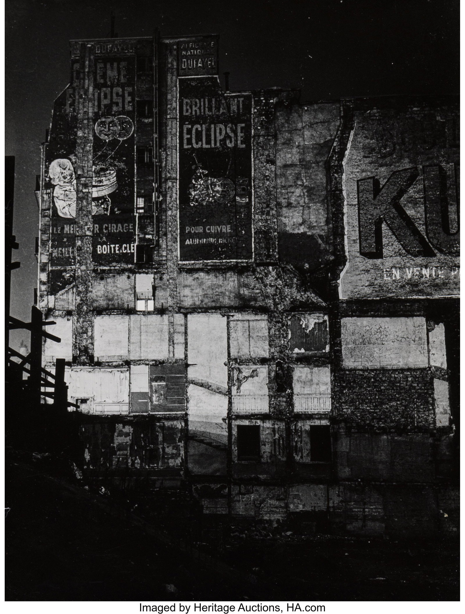 Brassaï (French, 1899-1984) Façade Parisienne,: Brassaï (French, 1899-1984) Façade Parisienne, 1938 Gelatin silver print, ferrotyped, printed later 12 x 9 inches (30.5 x 22.9 cm)