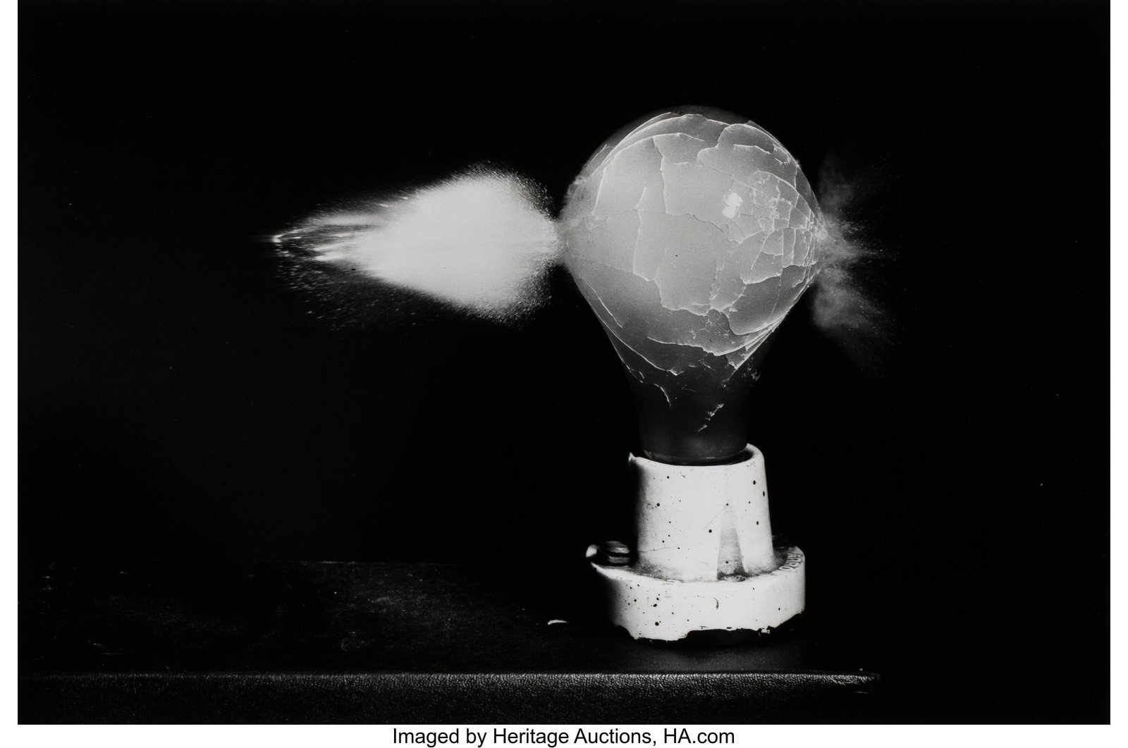 Dr. Harold Eugene Edgerton (American, 1903-1990): Dr. Harold Eugene Edgerton (American, 1903-1990) Bullet Through a Light Bulb, 1936 Gelatin silver print, printed 1981 12-1/4 x 18-1/2 inches (31.