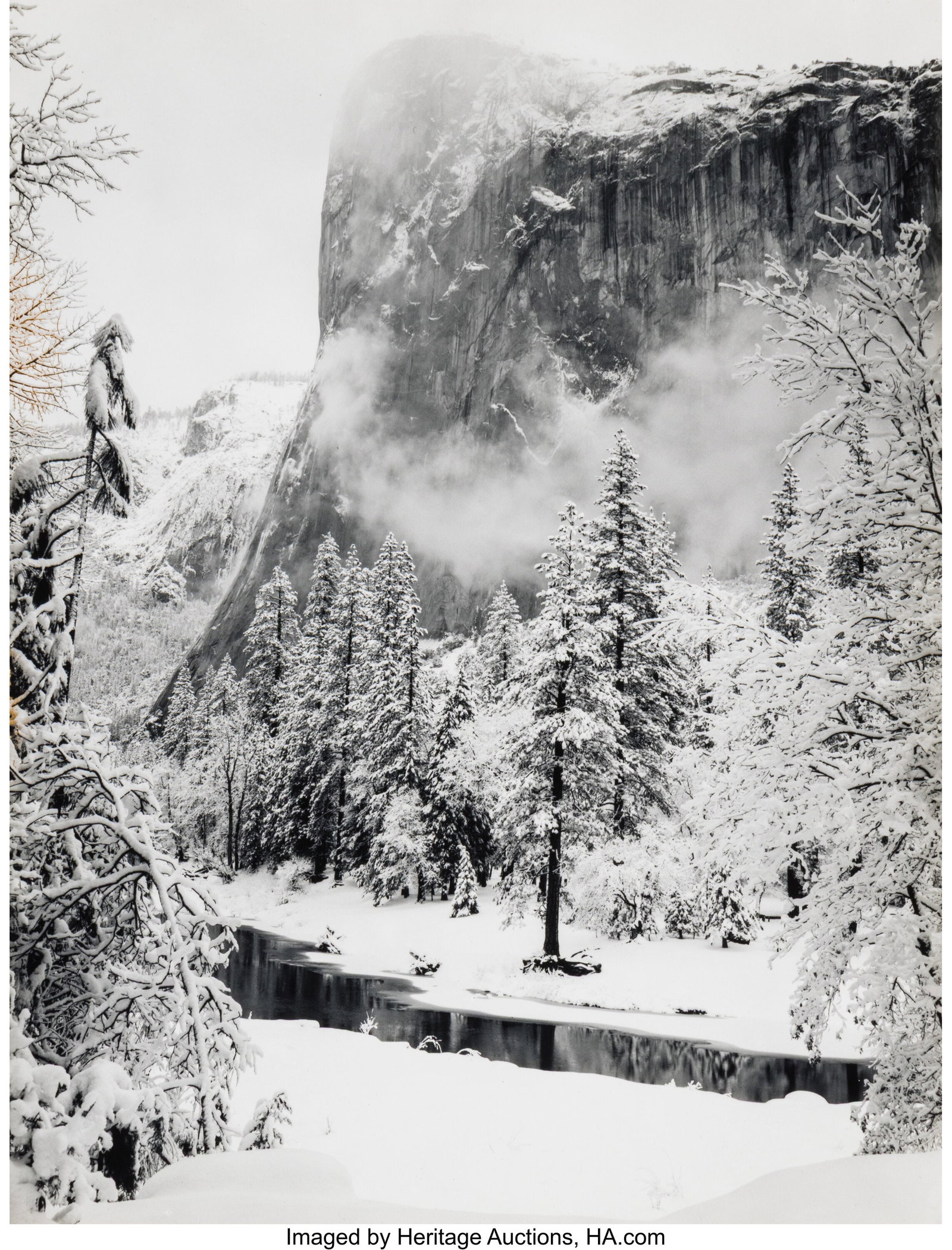 Ansel Adams (American, 1902-1984) El Capitan, Wi: Ansel Adams (American, 1902-1984) El Capitan, Winter, 1948 Gelatin silver print, printed later 9-1/2 x 7-1/4 inches (24.1 x 18.4 cm) &