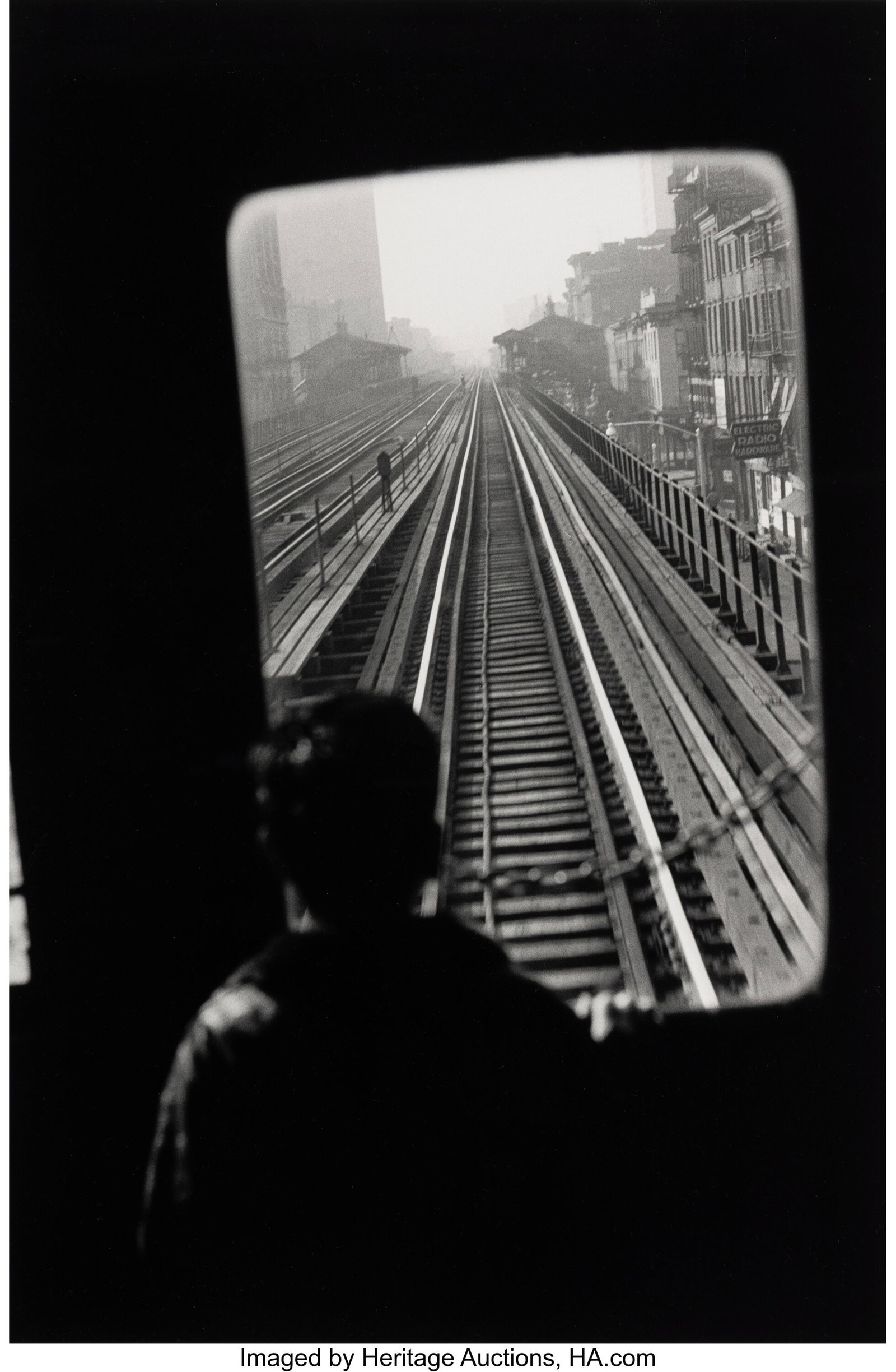 Elliott Erwitt (American, 1928-2023) Third Avenu: Elliott Erwitt (American, 1928-2023) Third Avenue L, New York City, 1955 Gelatin silver print, printed later 21-1/2 x 14-1/2 inches (54.6 x 36&per