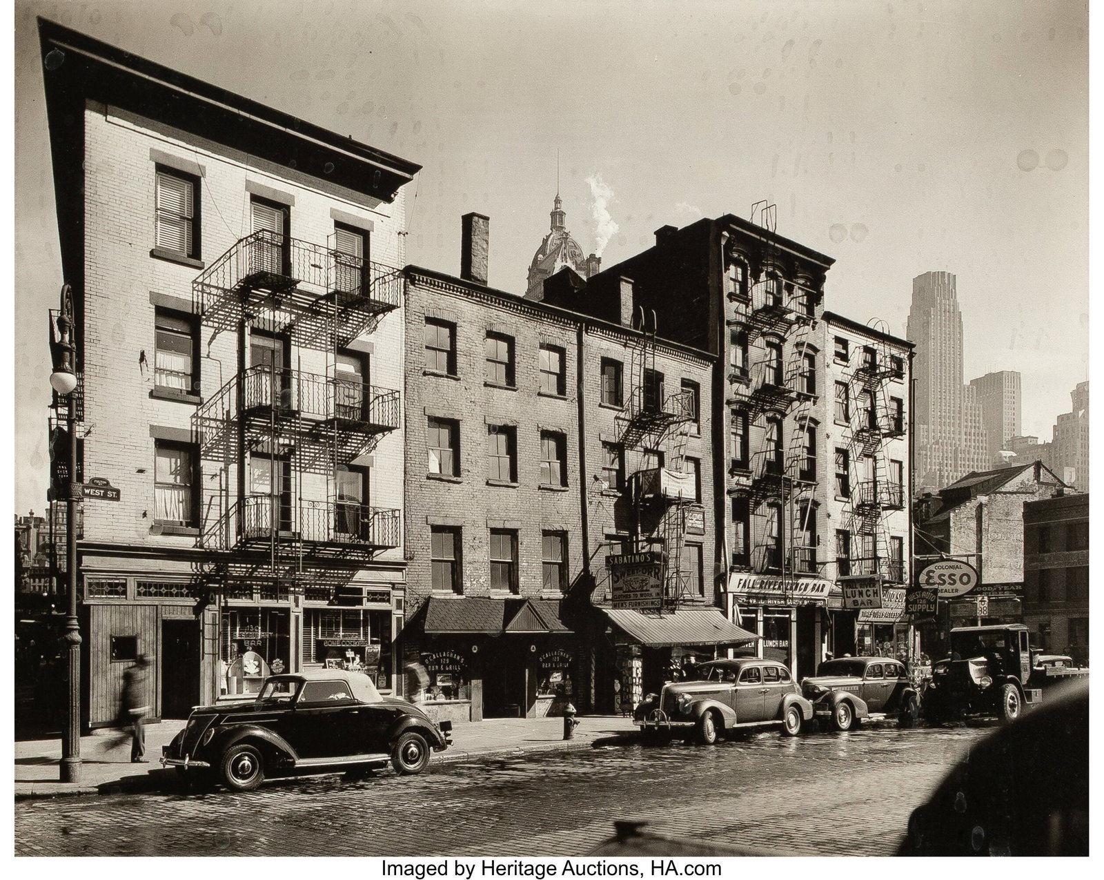 Berenice Abbott (American, 1898-1991) West Stree: Berenice Abbott (American, 1898-1991) West Street Row IV, 1938 Gelatin silver print 8 x 10 inches (20.3 x 25.4 cm) (image/sheet) Titled and 