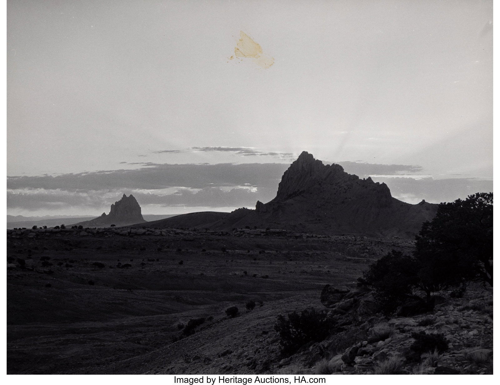 Laura Gilpin (American, 1891-1979) Big and Littl: Laura Gilpin (American, 1891-1979) Big and Little Shiprock, 1950 Gelatin silver print, printed later 7-1/4 x 9-1/2 inches (18.4 x 24.1 cm) &