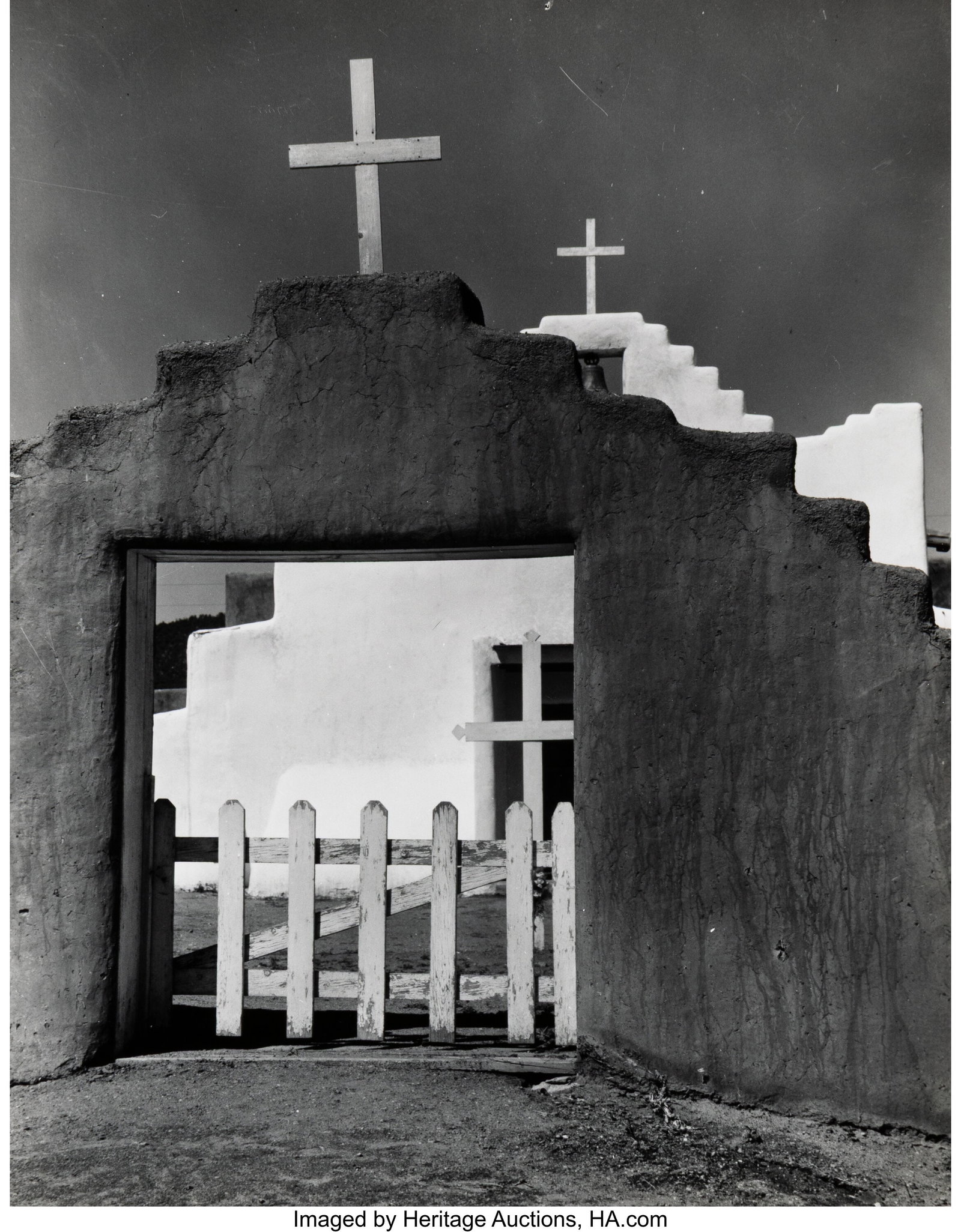 Laura Gilpin (American, 1891-1979) Picuris Churc: Laura Gilpin (American, 1891-1979) Picuris Church #2, New Mexico, 1963 Gelatin silver print, printed later 9-1/2 x 7-1/2 inches (24.1 x 19&per