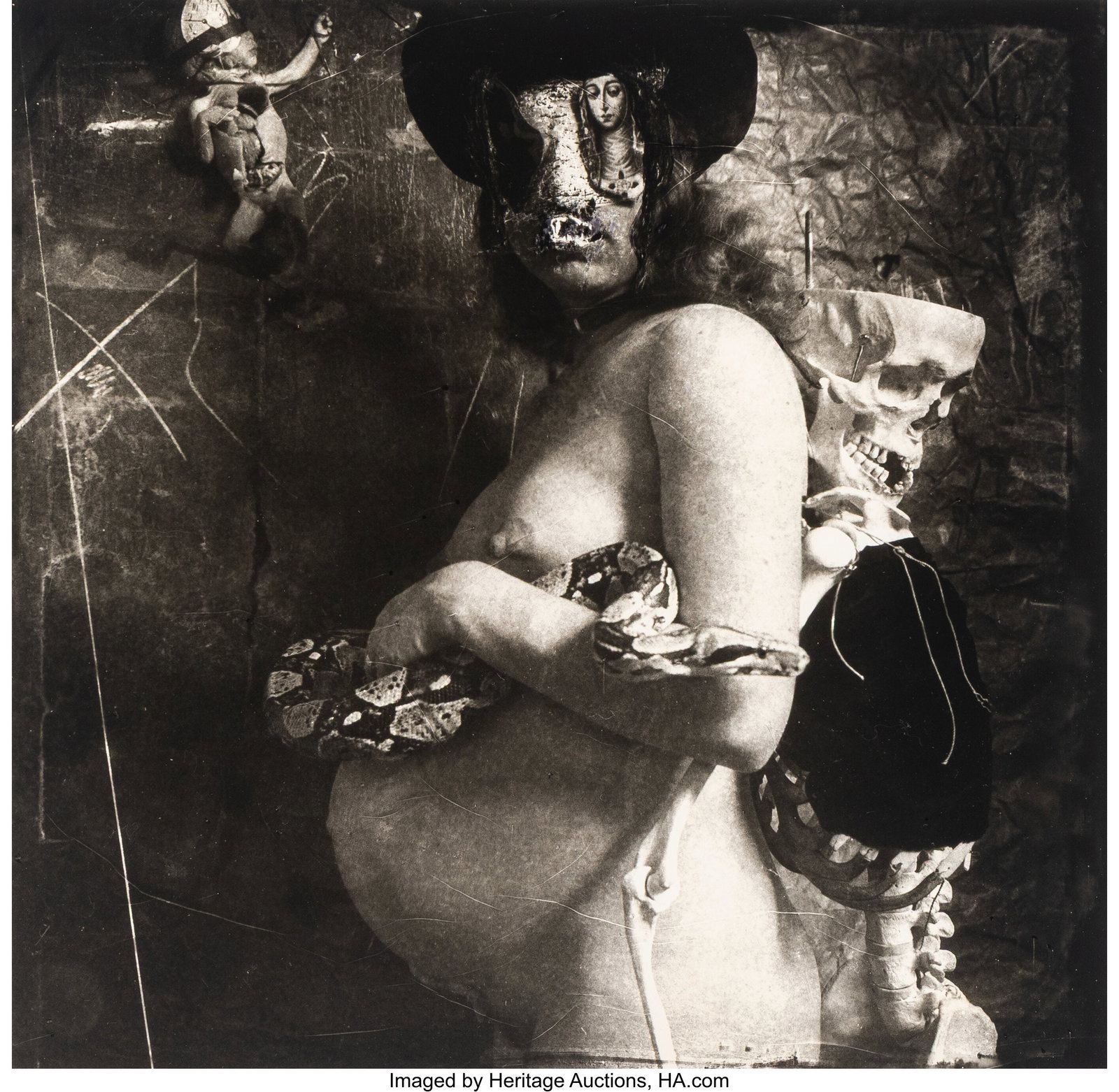 Joel-Peter Witkin (American, b. 1939) The Wife o: Joel-Peter Witkin (American, b. 1939) The Wife of Cain, 1981 Gelatin silver print 14-1/4 x 14-5/8 inches (36.2 x 37.1 cm) (image)