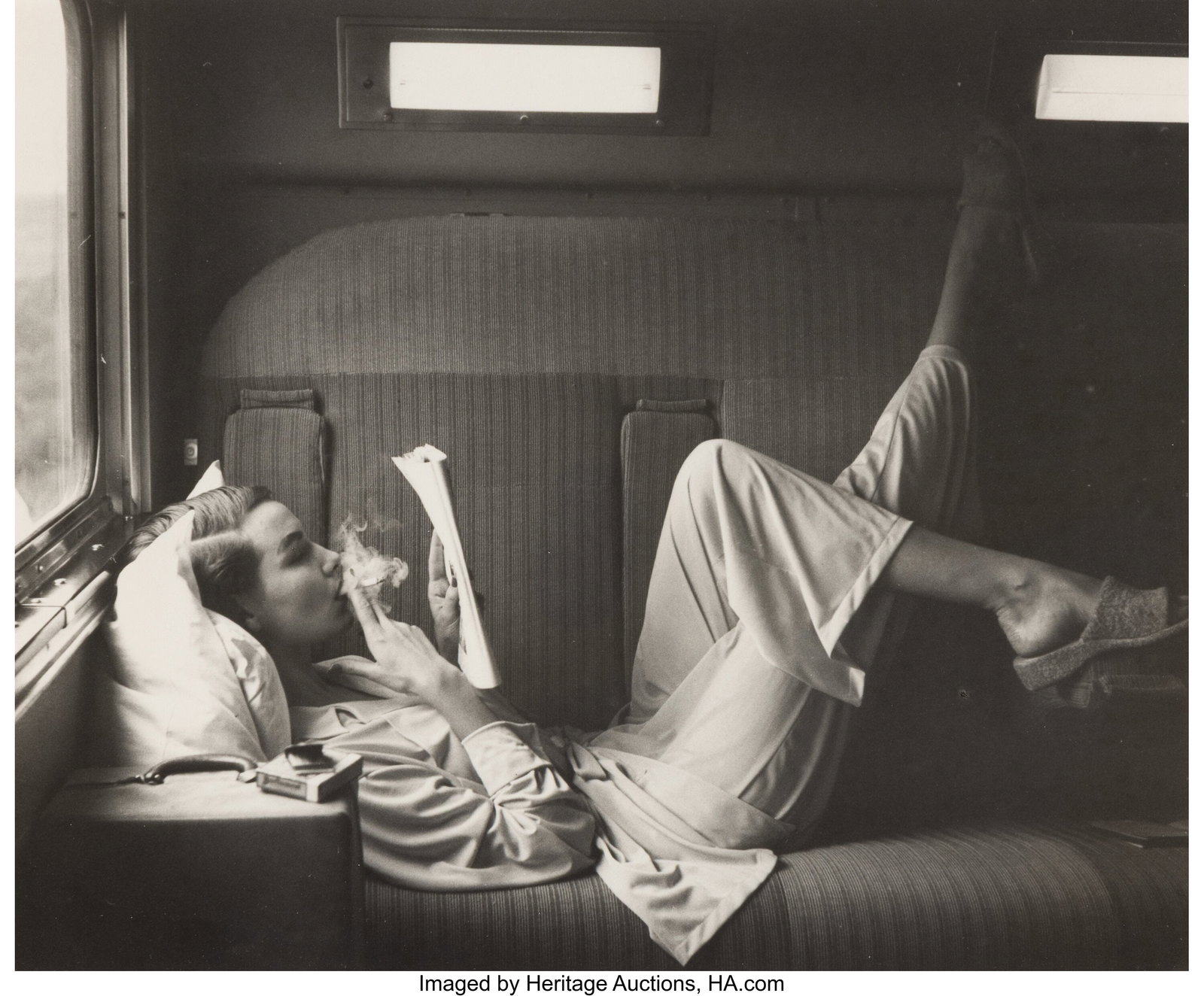 Lillian Bassman (American, 1917-2012) Southwest : Lillian Bassman (American, 1917-2012) Southwest Passage - Sunset Pink, Cherry Nelms, Pajamas by Kicker Nick, for 'Harper's Bazaar', 1950 Gelatin silver print 7-