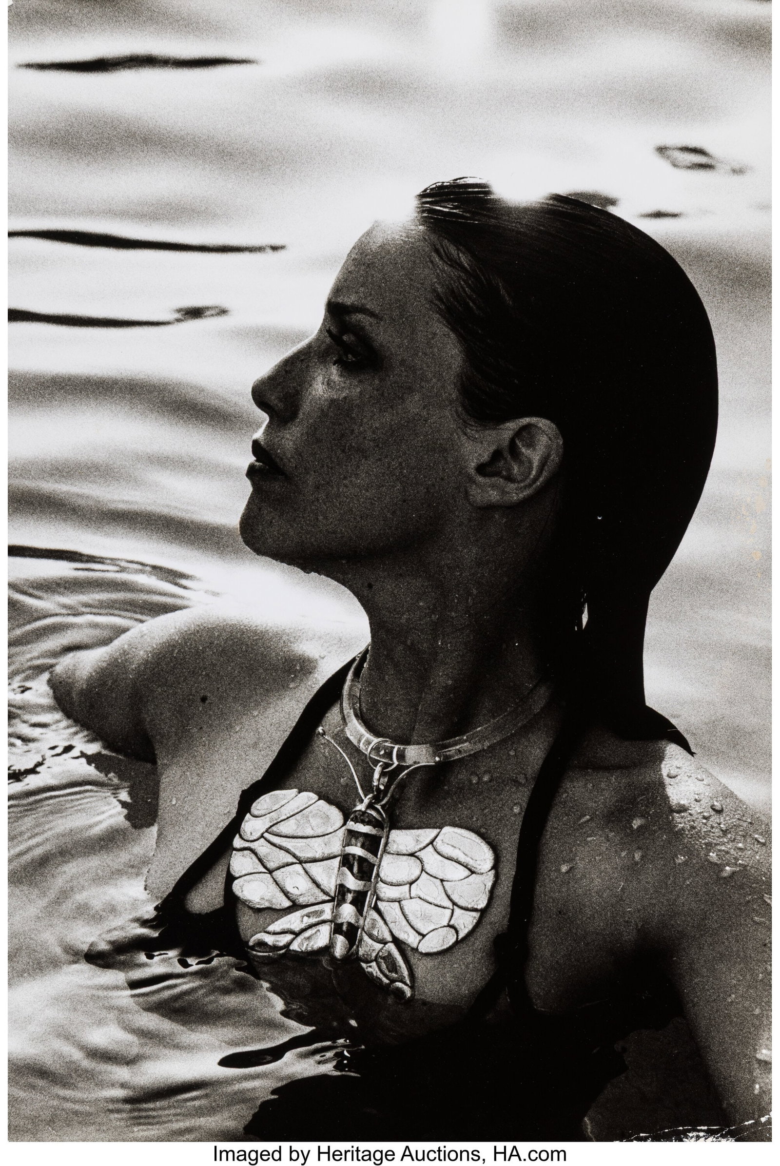 Helmut Newton (German/Australian, 1920-2004) Mod: Helmut Newton (German/Australian, 1920-2004) Model in Butterfly Necklace, circa 1970s Gelatin silver print 16 x 10-3/4 inches (40.6 x 27.3 cm) &lp