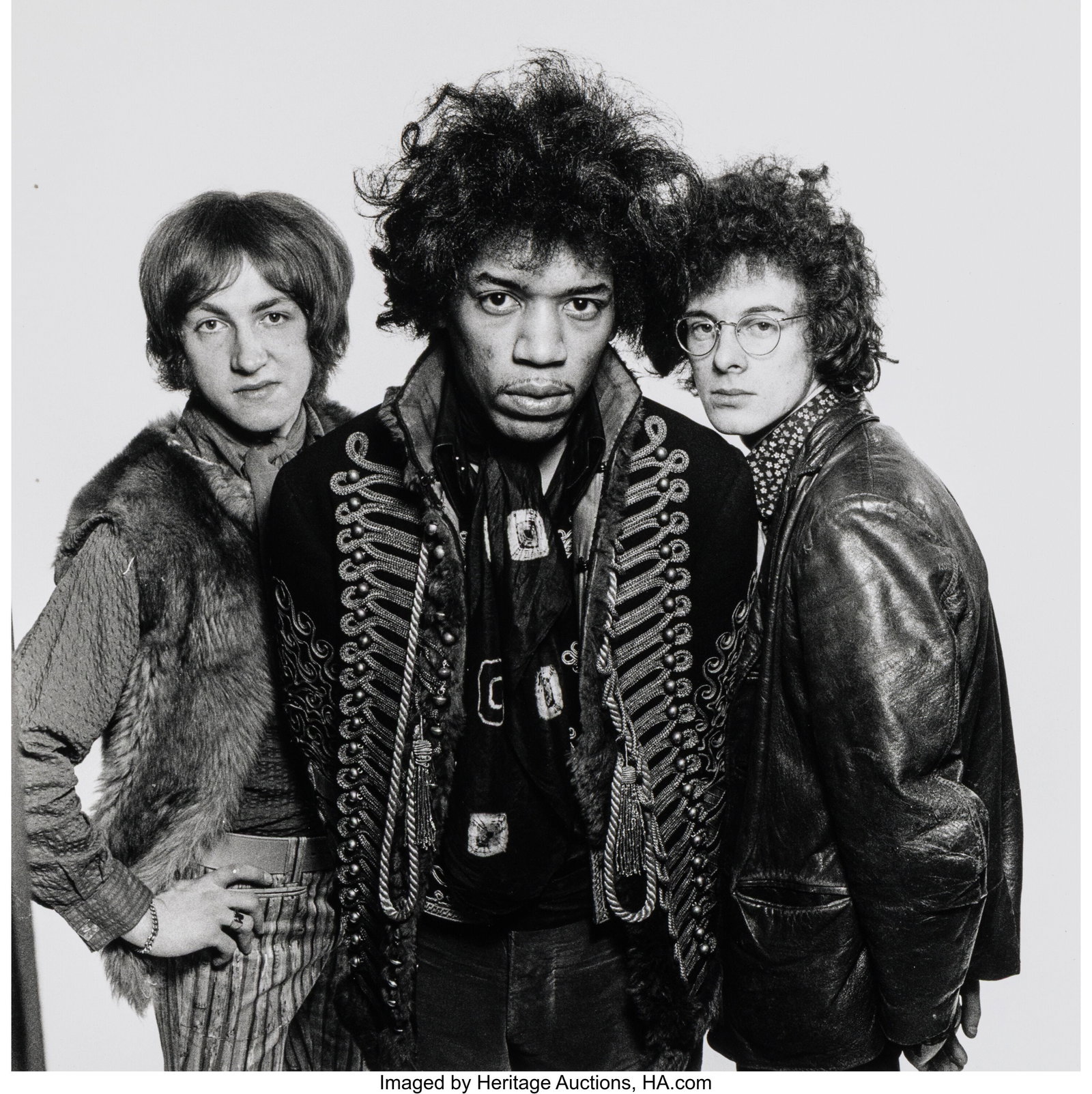 Gered Mankowitz (British, b. 1946) The Jimi Hend: Gered Mankowitz (British, b. 1946) The Jimi Hendrix Experience, 1967 Digital pigment print, printed later 11-1/2 x 11-1/2 inches (29.2 x 29&perio