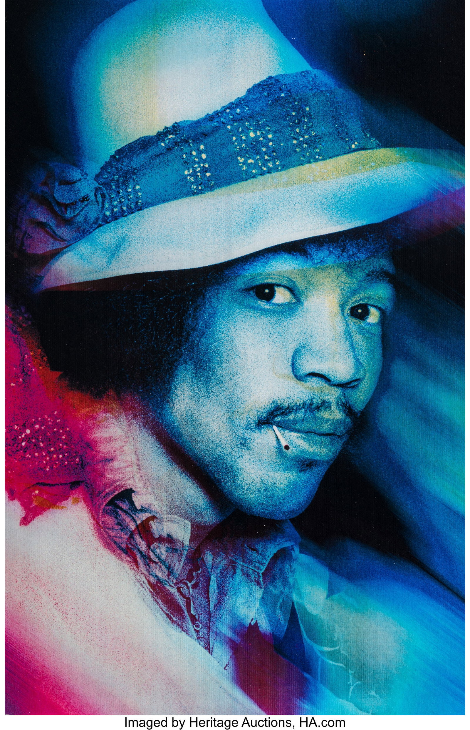 Gered Mankowitz (British, b. 1946) Jimi Hendrix : Gered Mankowitz (British, b. 1946) Jimi Hendrix (Hat Test), 1967 Lenticular print, printed later 17 x 11 inches (43.2 x 27.9 cm) &l