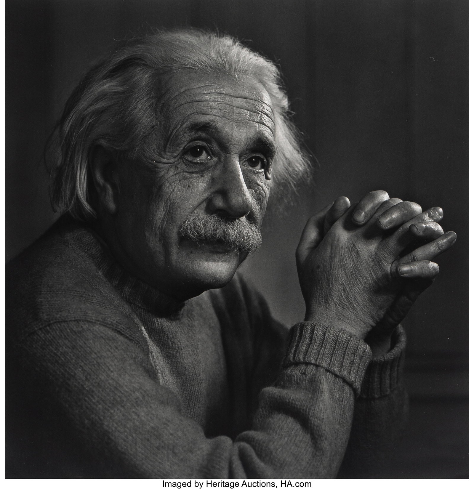 Yousuf Karsh (Canadian, 1908-2002) Albert Einste: Yousuf Karsh (Canadian, 1908-2002) Albert Einstein, 1948 Oversized gelatin silver print, printed later 16 x 15-3/4 inches (40.6 x 40.0 cm) &lpar