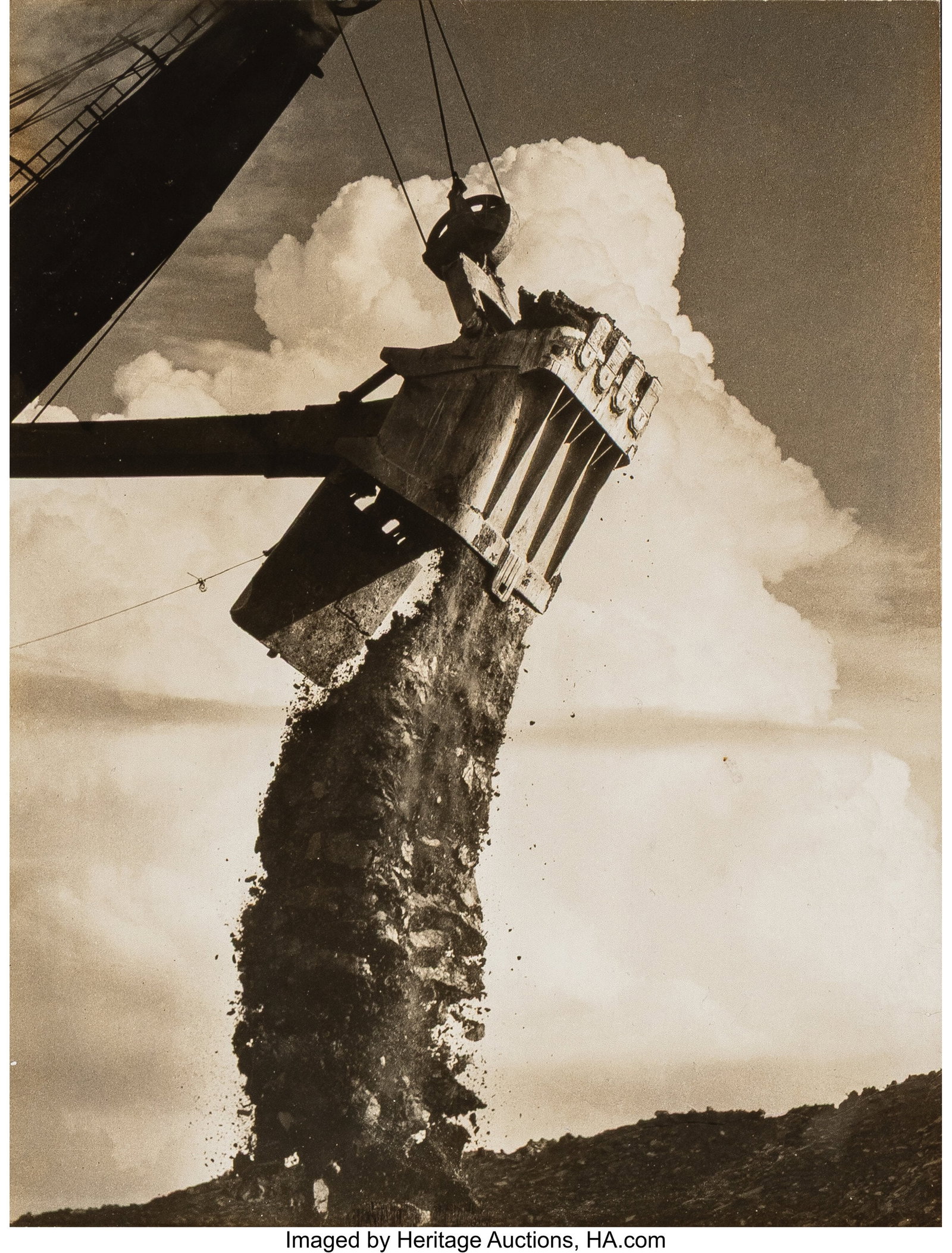 William Rittase (American, 1894-1968) Constructi: William Rittase (American, 1894-1968) Construction Site Studies (5 works), 1930s Toned gelatin silver prints, double-mounted 13-1/2 x 10-1/2 inches (