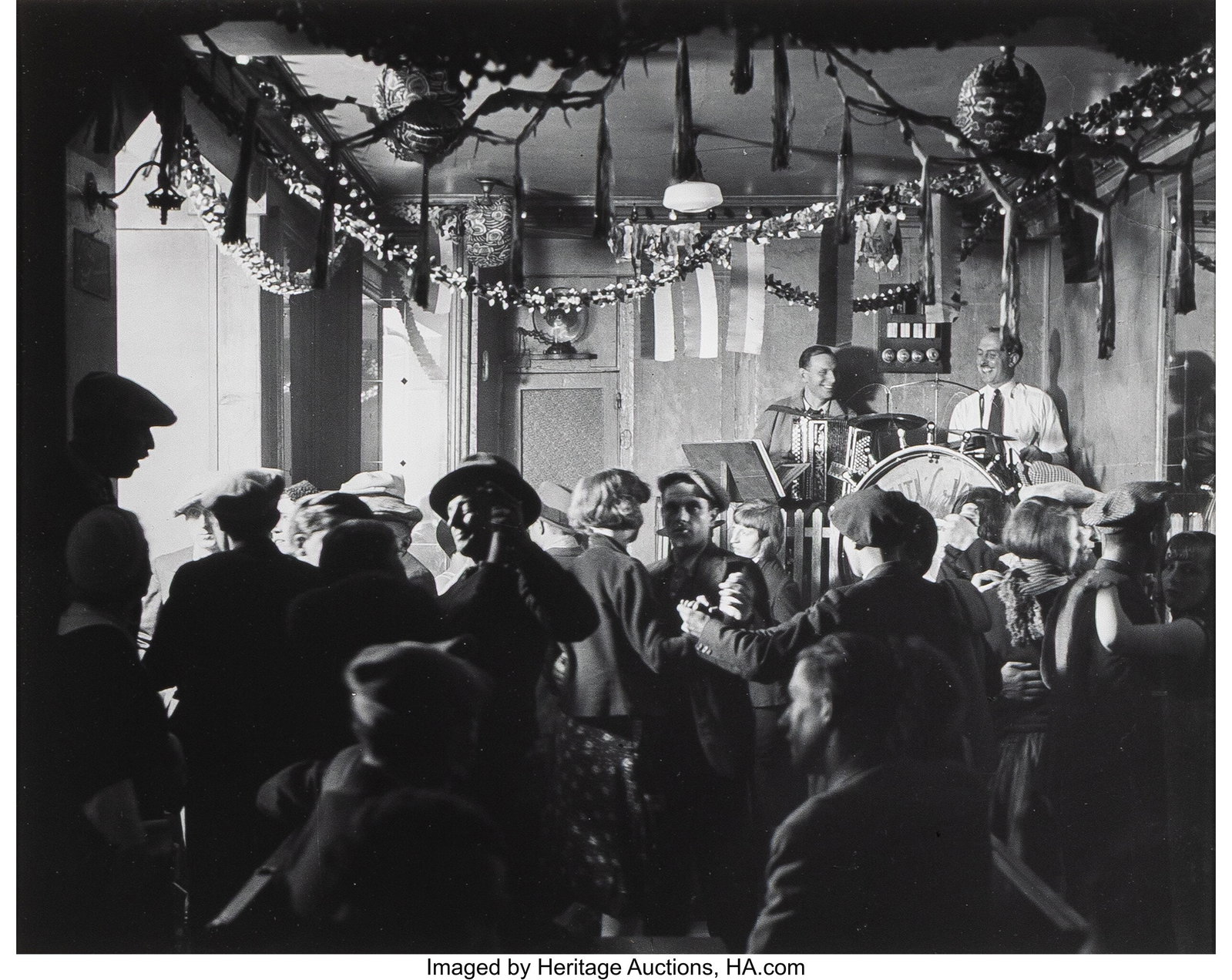 Brassaï (French, 1899-1984) Le Bal des Quatre S: Brassaï (French, 1899-1984) Le Bal des Quatre Saisons, rue de Lappe, Paris, 1932 Gelatin silver print, printed later 9 x 11-7/8 inches (22.