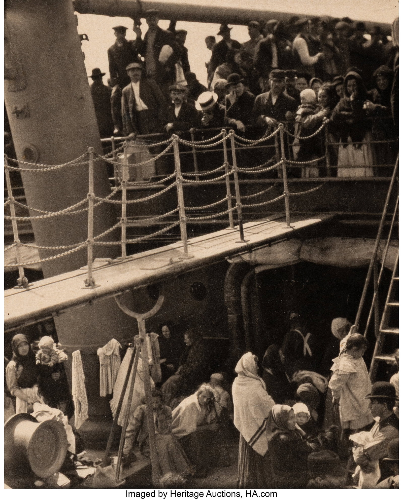 Alfred Stieglitz (American, 1864-1946) The Steer: Alfred Stieglitz (American, 1864-1946) The Steerage (from Camera Work XXXVI), 1907 Photogravure on tissue 7-3/4 x 6-1/4 inches (19.7 x 15.9 c