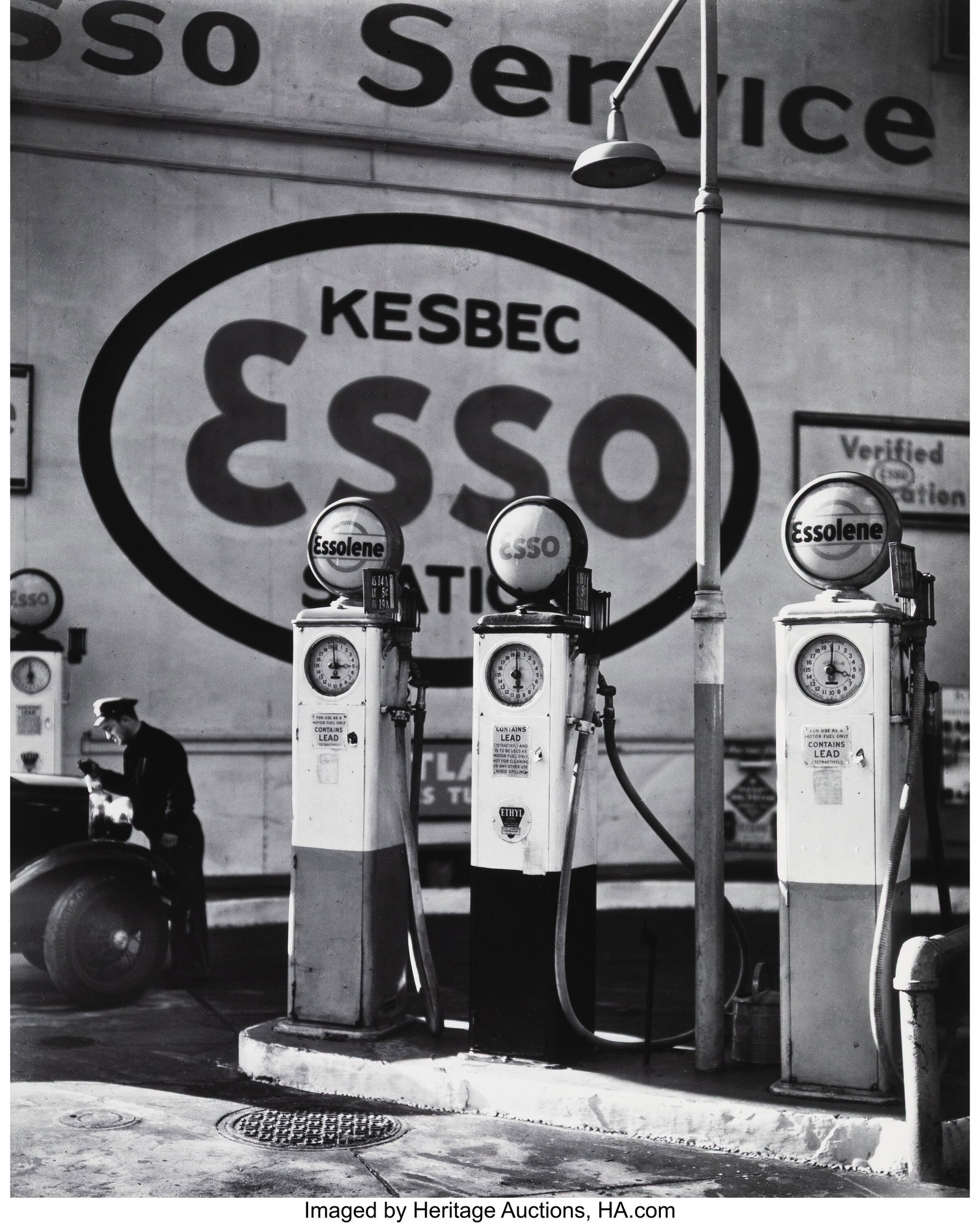 Berenice Abbott (American, 1898-1991) Esso Gasol: Berenice Abbott (American, 1898-1991) Esso Gasoline Station, 10th Avenue, New York, 1935 Gelatin silver print, printed later 13 x 10-1/2 inches (33&per