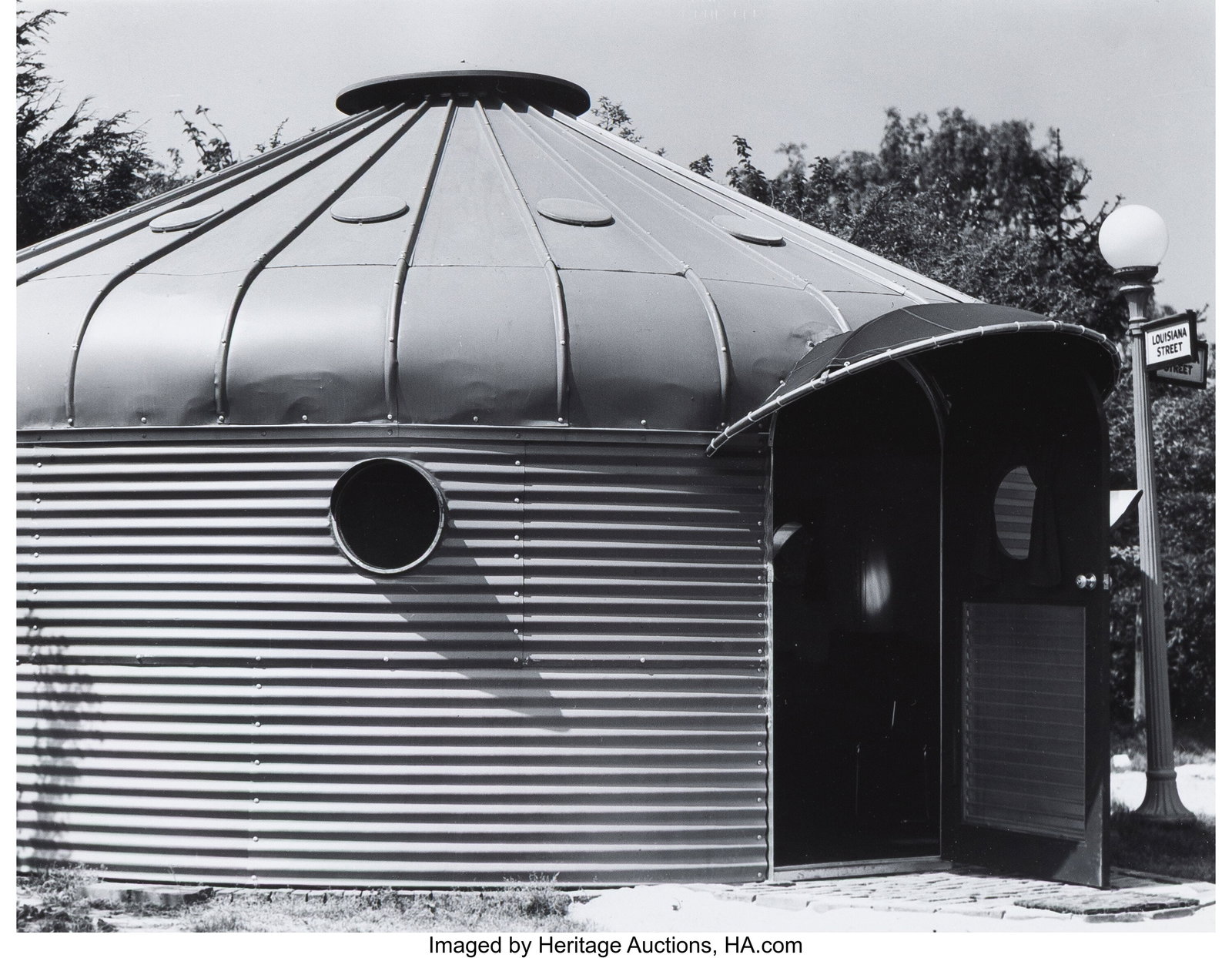 Marion Post Wolcott (American, 1910-1990) Dymaxi: Marion Post Wolcott (American, 1910-1990) Dymaxion House, 1941 Gelatin silver print, ferrotyped, printed later 9 x 7 inches (22.9 x 17.8 cm) &