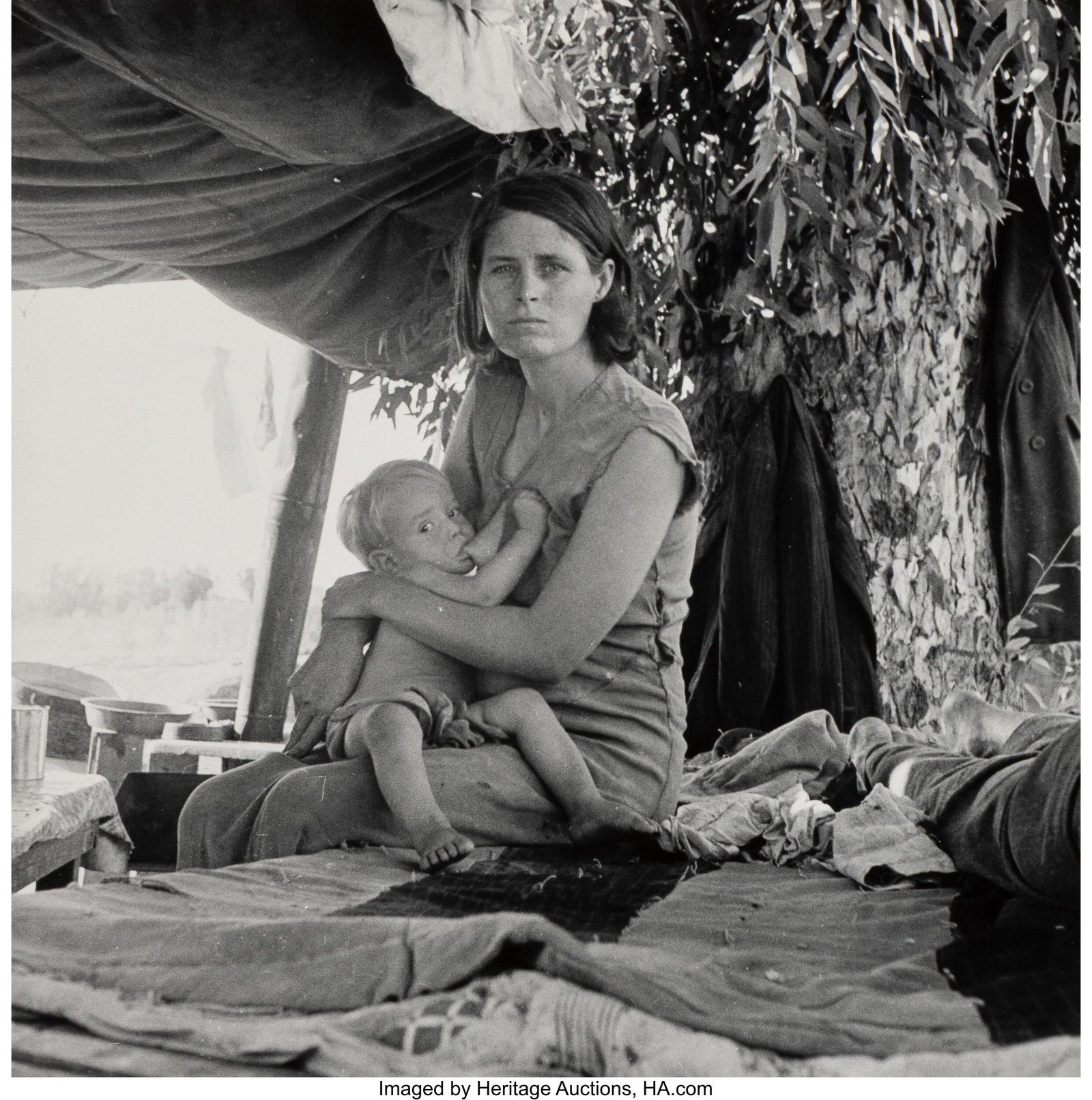 Dorothea Lange (American, 1895-1965) Drought Ref: Dorothea Lange (American, 1895-1965) Drought Refugees from Oklahoma, 1936 Gelatin silver print, printed later 7-1/2 x 7-1/2 inches (19.1 x 19.1 c