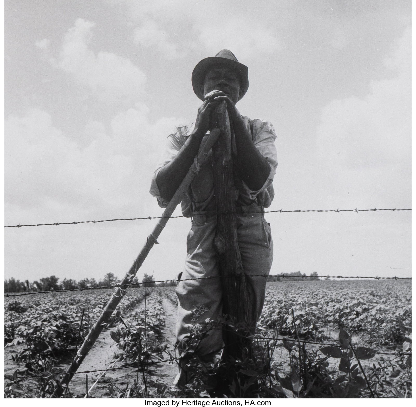 Dorothea Lange (American, 1895-1965) Sharecroppe: Dorothea Lange (American, 1895-1965) Sharecropper with 20 Acres, 1938 Gelatin silver print, ferrotyped, printed later 7-1/8 x 7-1/8 inches (18.1 x