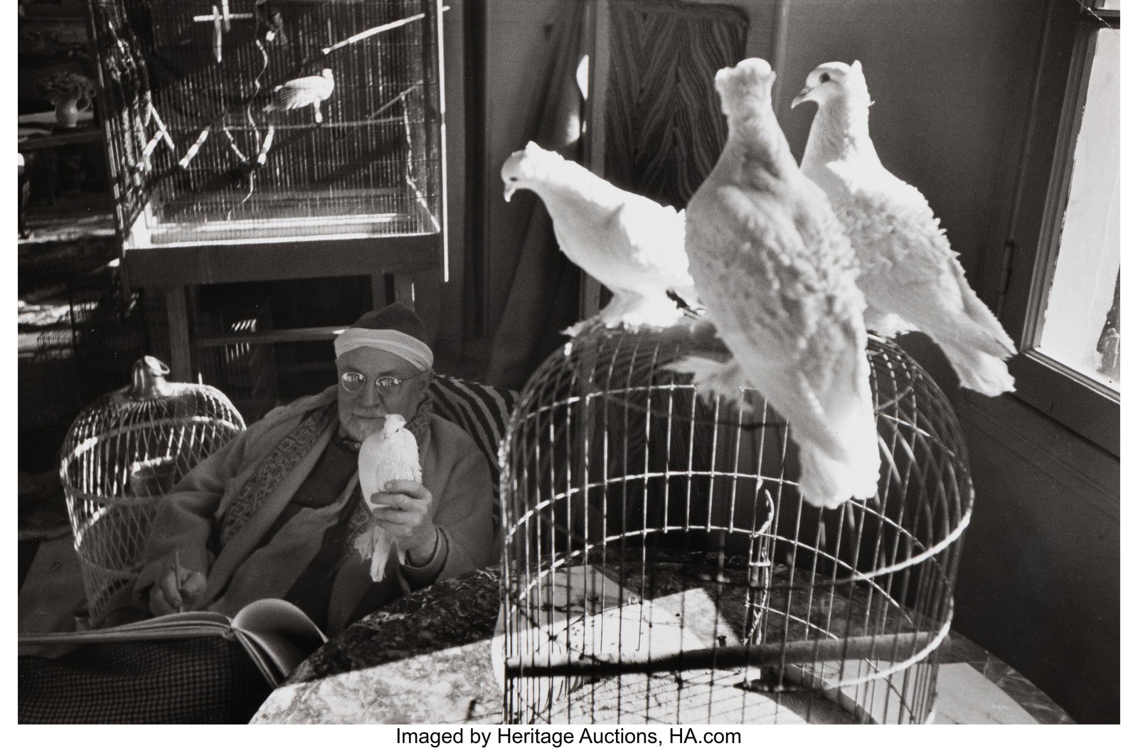 Henri Cartier-Bresson (French, 1908-2004) Matiss: Henri Cartier-Bresson (French, 1908-2004) Matisse with Doves, 1944 Gelatin silver print, printed later 6-1/4 x 9-1/2 inches (15.9 x 24.1 cm)