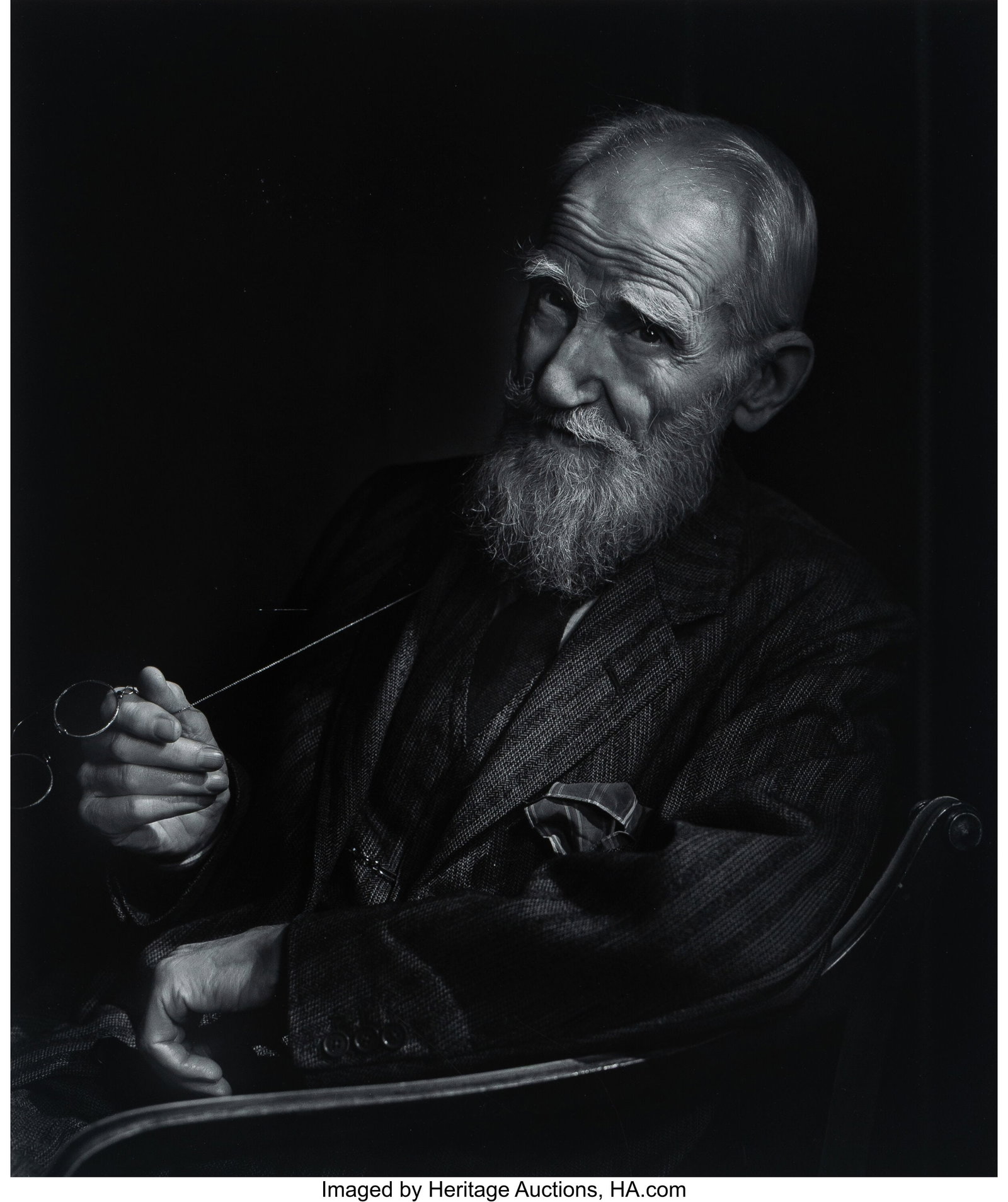 Yousuf Karsh (Canadian, 1908-2002) George Bernar: Yousuf Karsh (Canadian, 1908-2002) George Bernard Shaw (from Fifteen Portraits portfolio), 1943 Oversized gelatin silver print, printed later 23-1/2 x 19-3&so