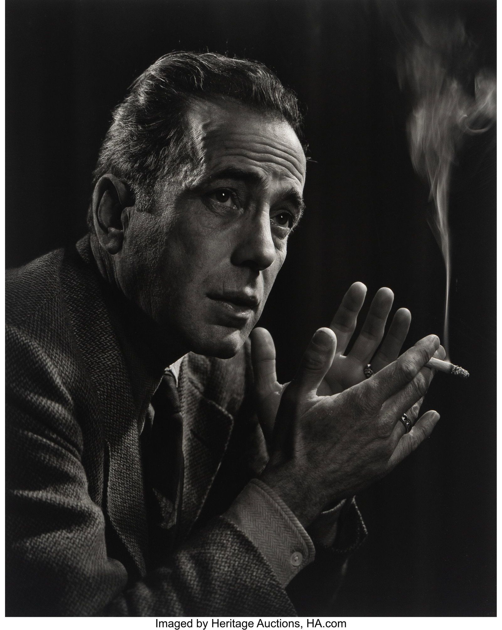 Yousuf Karsh (Canadian, 1908-2002) Humphrey Boga: Yousuf Karsh (Canadian, 1908-2002) Humphrey Bogart, 1946 Oversized gelatin silver print 19-1/2 x 15-1/2 inches (49.5 x 39.4 cm) (image/sh