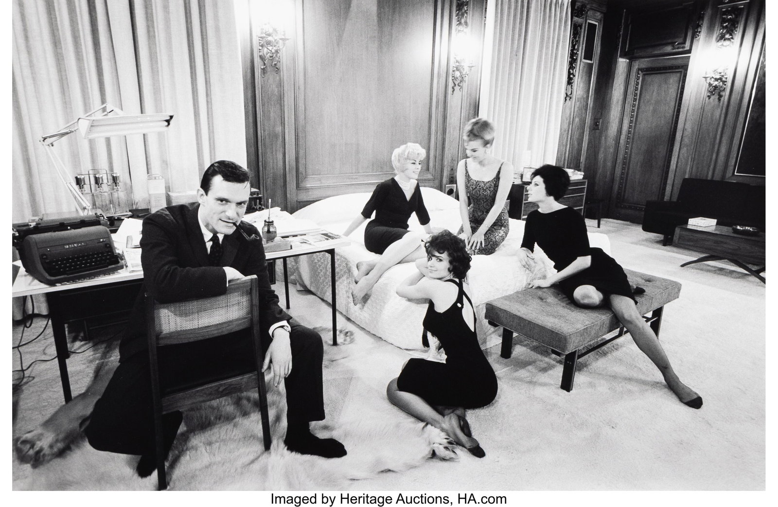 Art Shay (American, 1922-2018) Hefner in Bedroom: Art Shay (American, 1922-2018) Hefner in Bedroom Office, 1968 Gelatin silver print, printed later 12-1/4 x 18-3/4 inches (31.1 x 47.6 cm) &l