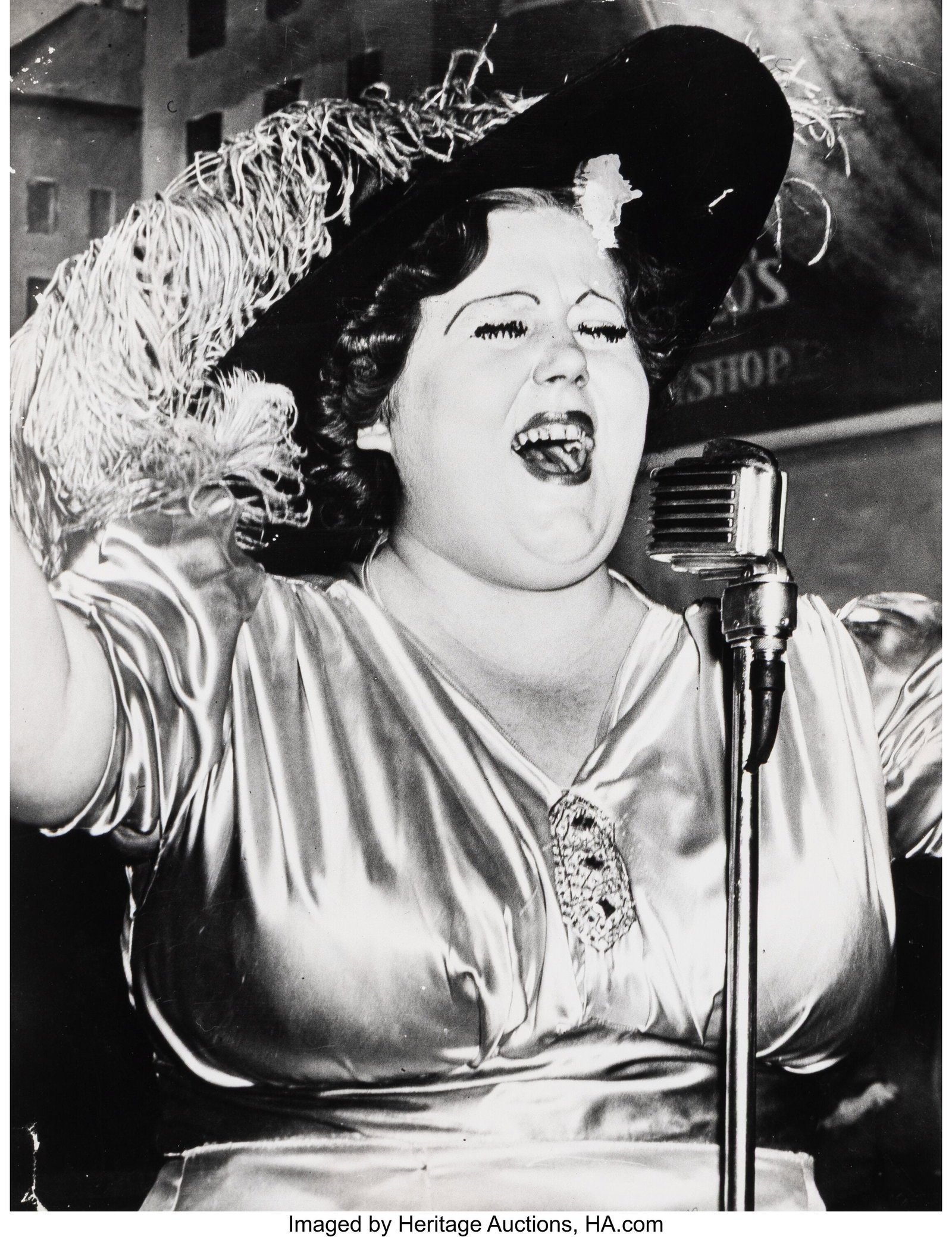 Weegee (American, 1899-1968) Norma Devine as Mae: Weegee (American, 1899-1968) Norma Devine as Mae West at Sammy's On the Bowery, circa 1940s Gelatin silver print, printed later 12 x 9-1/8 inches (30.5 x 23