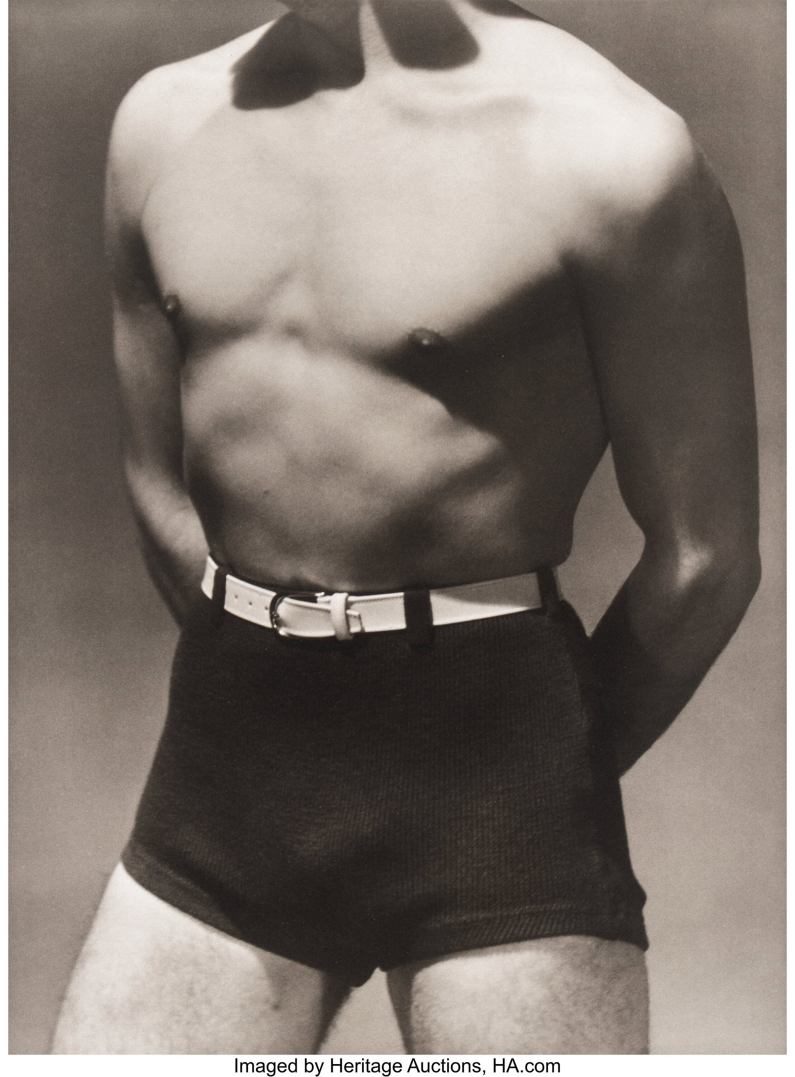 George Hoyningen-Huene (Russian/American, 1900-1: George Hoyningen-Huene (Russian/American, 1900-1968) Horst Torso with Swimwear, Paris, 1930 Platinum palladium print, printed later by Sal Lopes 19-3/4 x 14-3