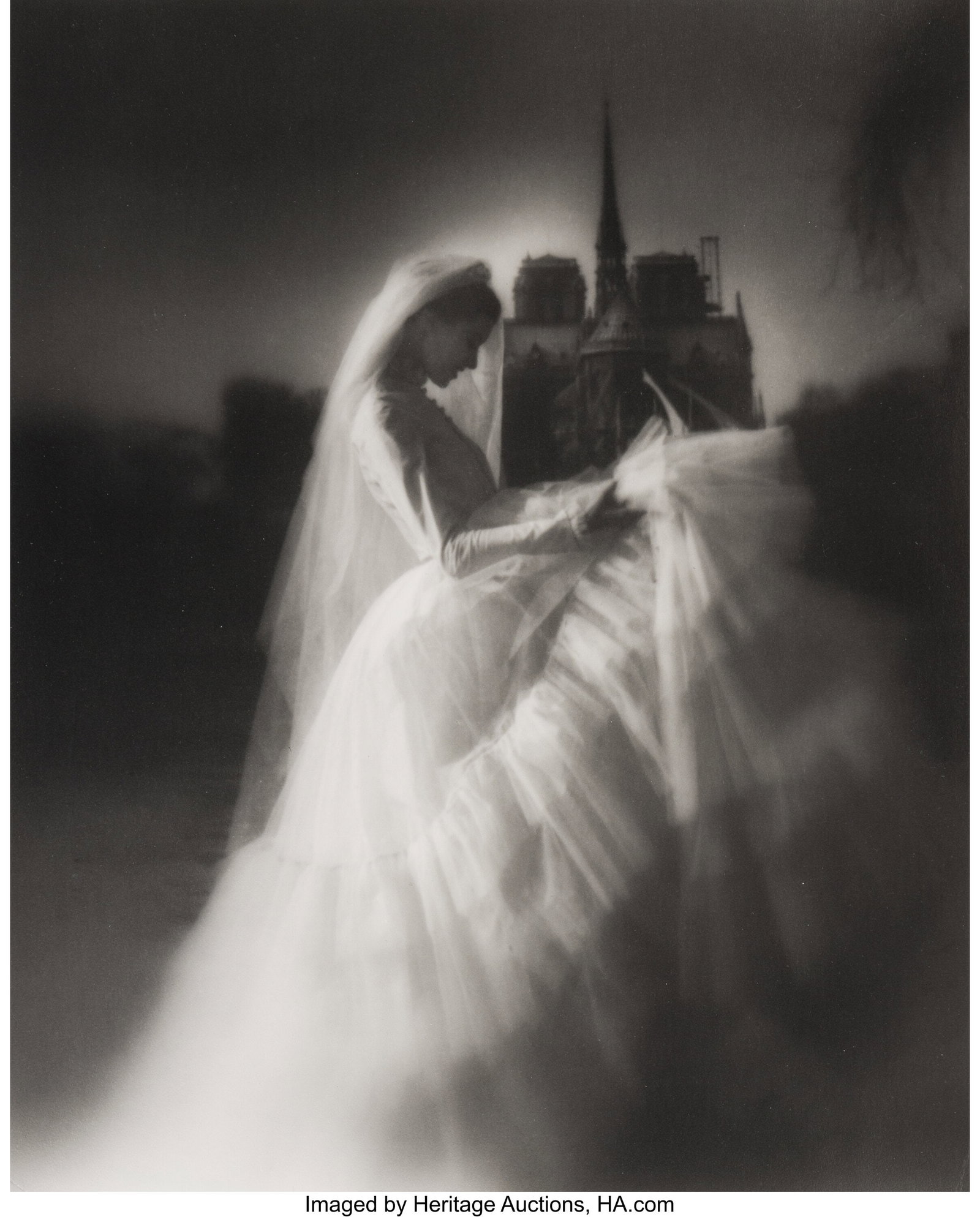 Lillian Bassman (American, 1917-2012) Barbara Mu: Lillian Bassman (American, 1917-2012) Barbara Mullen, Paris (for Harper's Bazaar), 1949 Gelatin silver print, printed 1992 12-3/4 x 13-1/2 inches &l